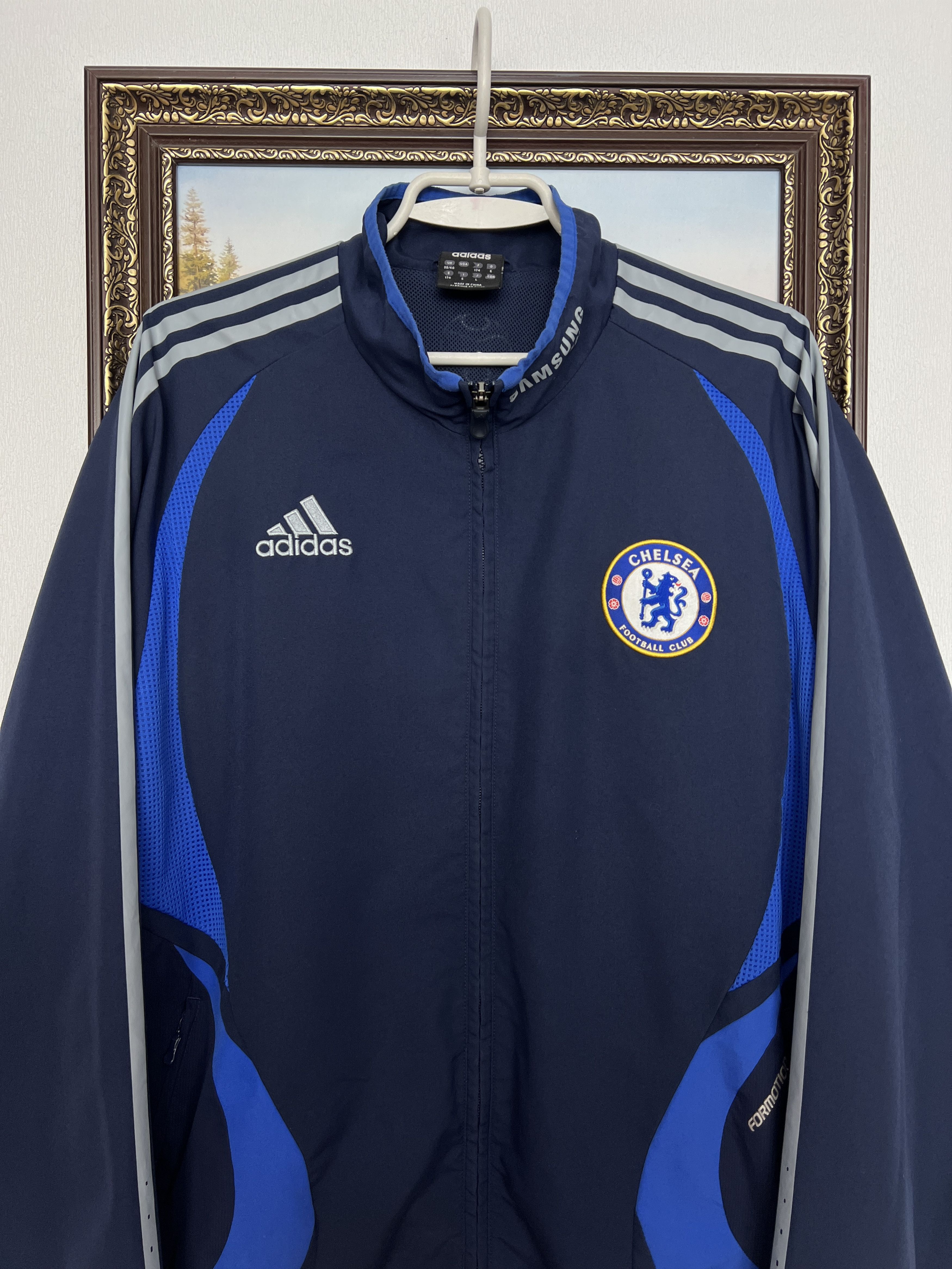 Adidas Vintage Chelsea Football Train Jacket Soccer Blue Track Top Size US M / EU 48-50 / 2 - 2 Thumbnail