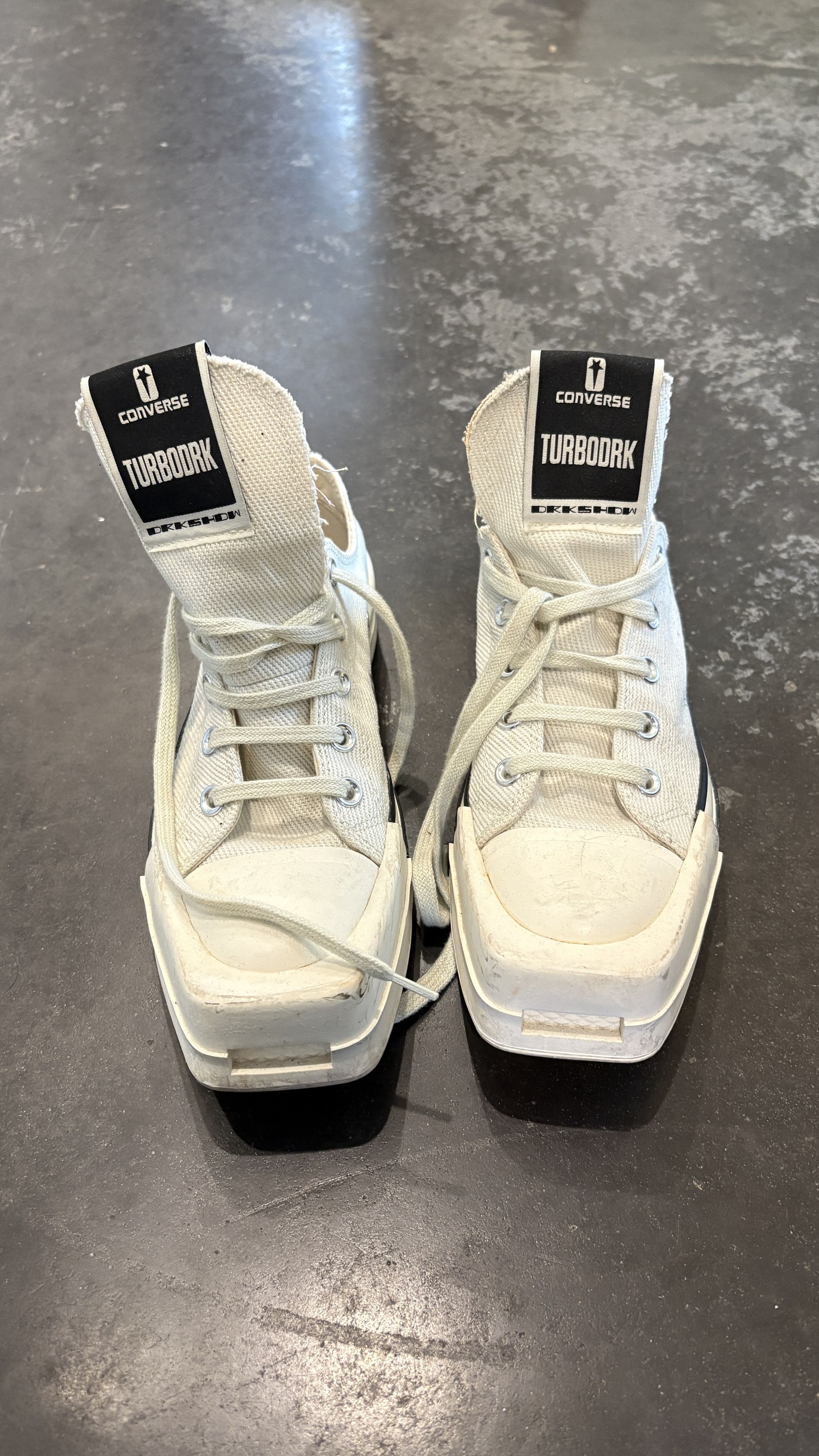 Converse × Rick Owens Drkshdw Rick Owens DRKSHDW x Converse Turbodrk Low Sneakers – White Size US 8 / IT 38 - 2 Thumbnail