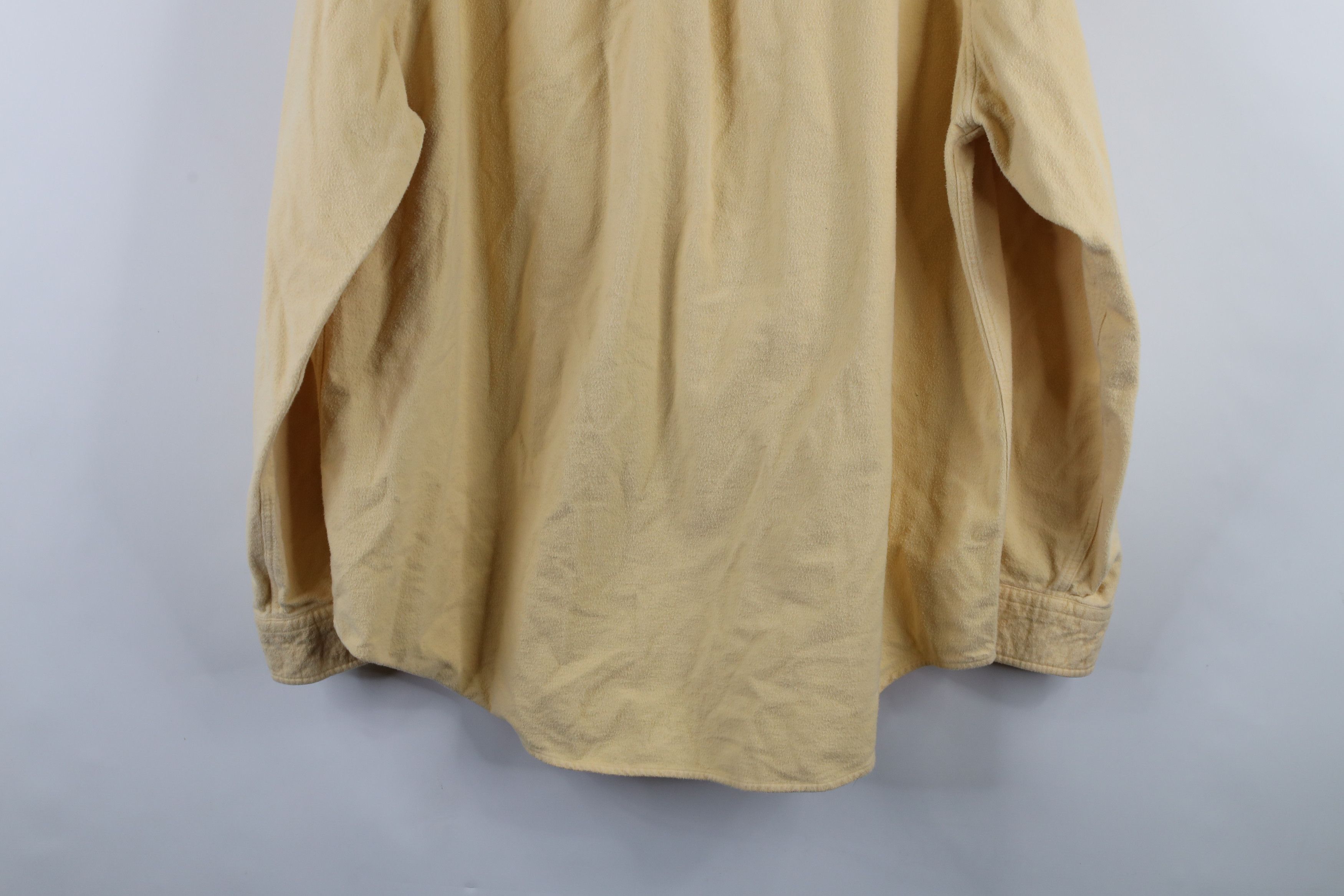 Lands' End × Vintage Vintage 90s Lands End Chamois Cloth Button Shirt Yellow Size US XL / EU 56 / 4 - 12 Thumbnail