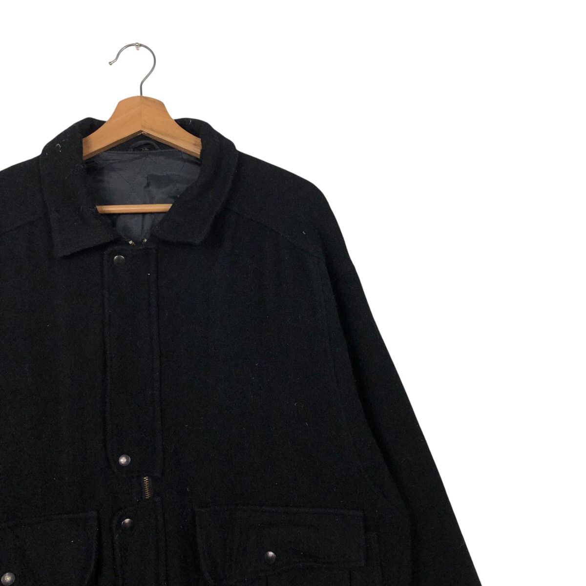 Japanese Brand Rich Black Vintage Wool Bomber Jacket Unbrandd Issey Miyake Size US L / EU 52-54 / 3 - 7 Thumbnail
