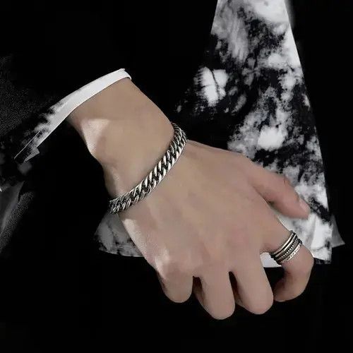Jewelry Titanium Steel Cuban Link Bracelet for Men Women Size ONE SIZE - 3 Thumbnail