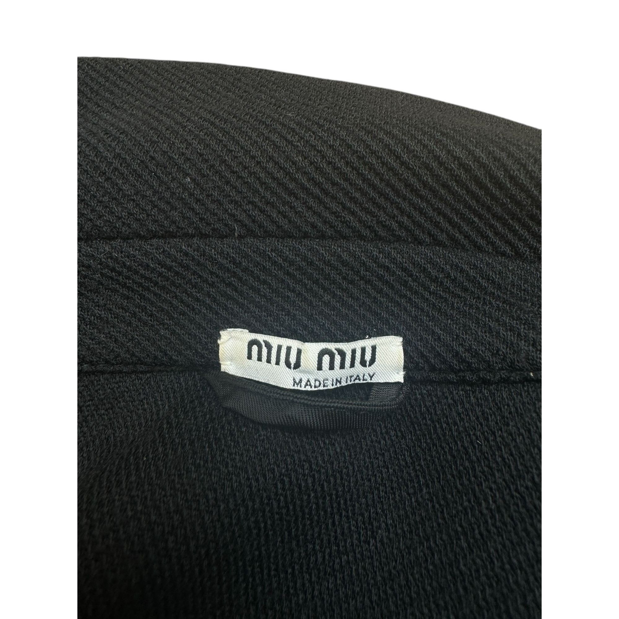 Miu Miu Black Wool Double-Breasted Jacket Size M / US 6-8 / IT 42-44 - 6 Thumbnail