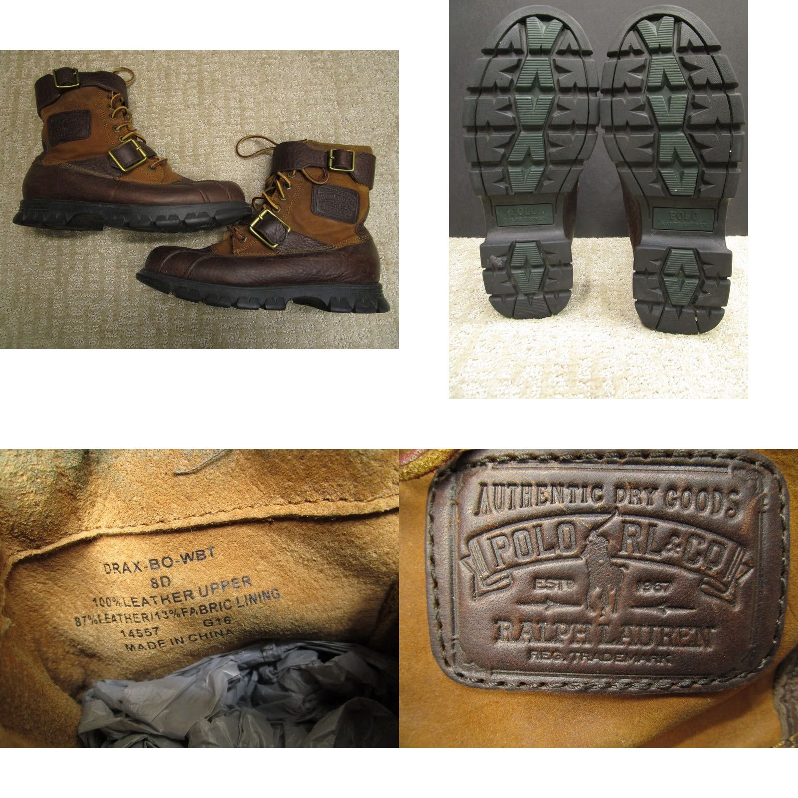 Polo Ralph Lauren Polo Ralph Lauren Boots Mens Size 8D Brown Leather Buckle DRAX-BO-WBT Outdoor Boots Mens 8D Brown Leather Buckle DRAX-BO-WBT Outdoor Size US M / EU 48-50 / 2 - 8 Thumbnail
