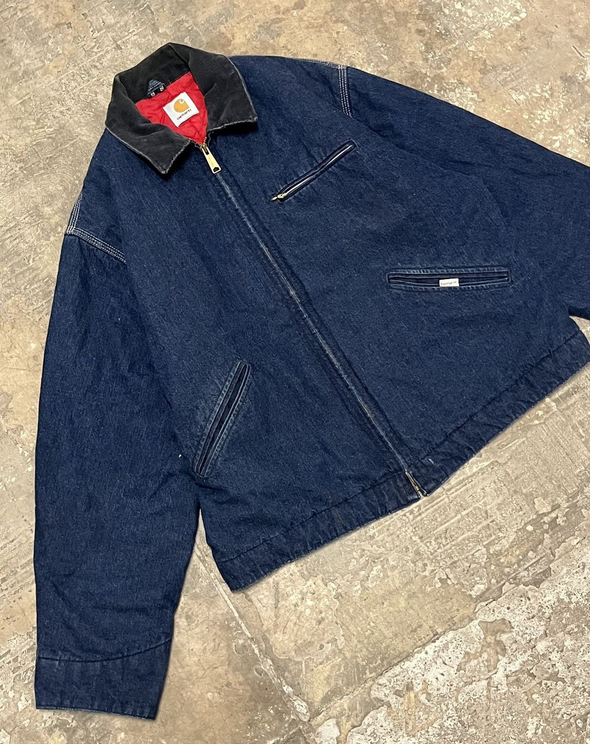 image of Carhartt Detroit Denim Jacket Cut Tag No Flaws, Men's (Size Large)