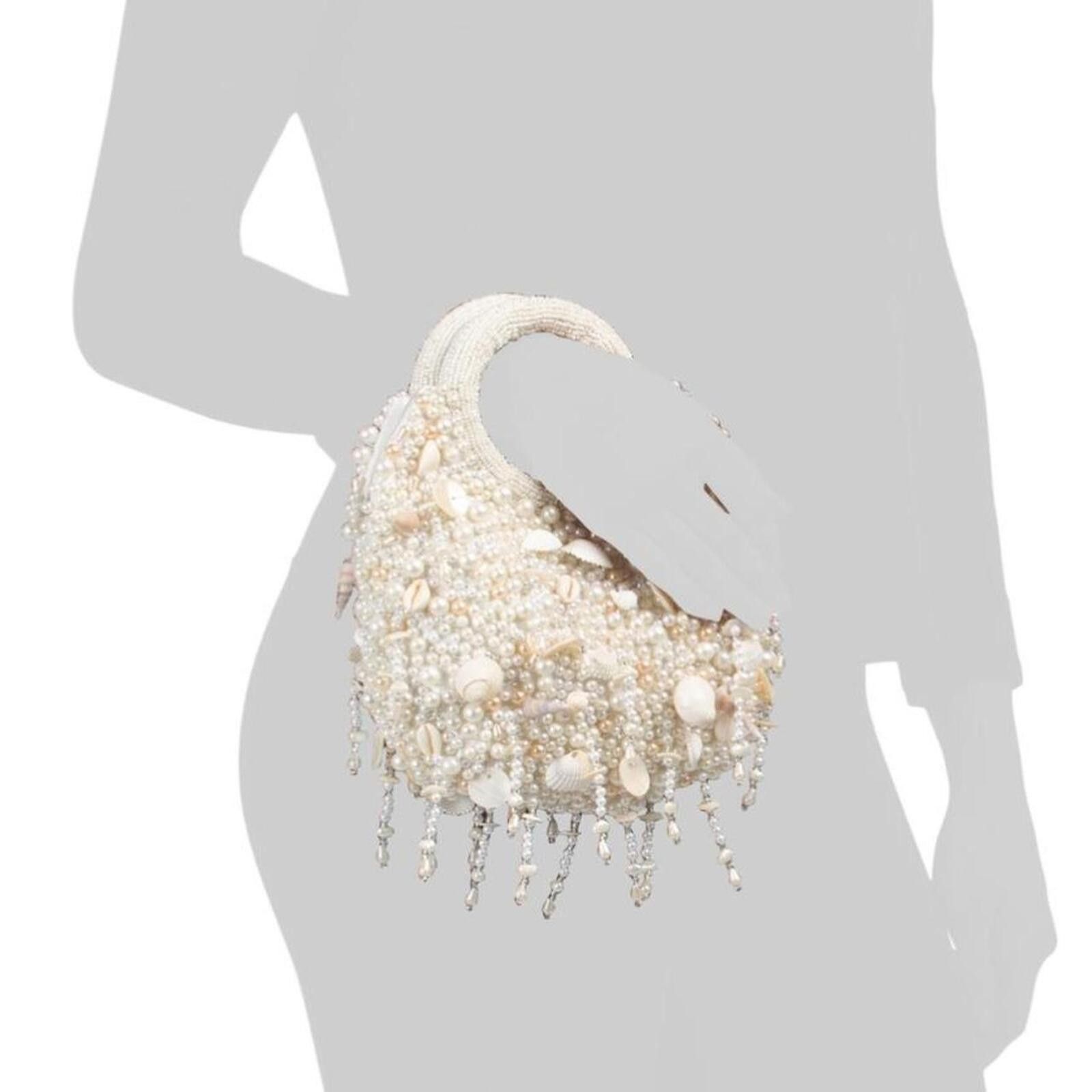 Marsell TikTok Viral Cream Pearl and Shell Seashell Beaded Bag Size ONE SIZE - 3 Thumbnail