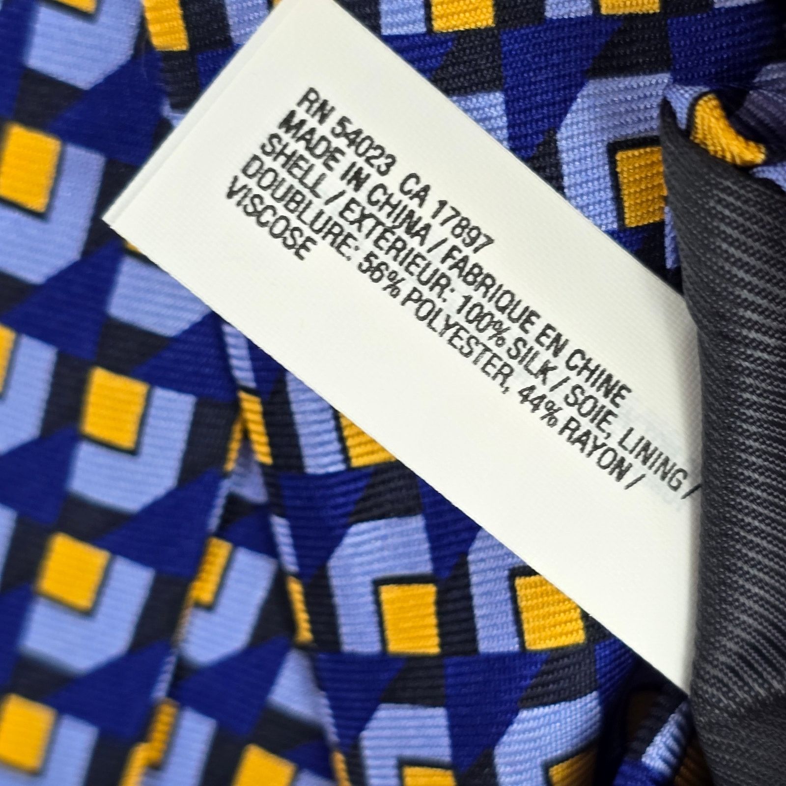 Banana Republic Banana Republic Blue Yellow Square Silk Men's Neck Tie Size 30 - 5 Thumbnail