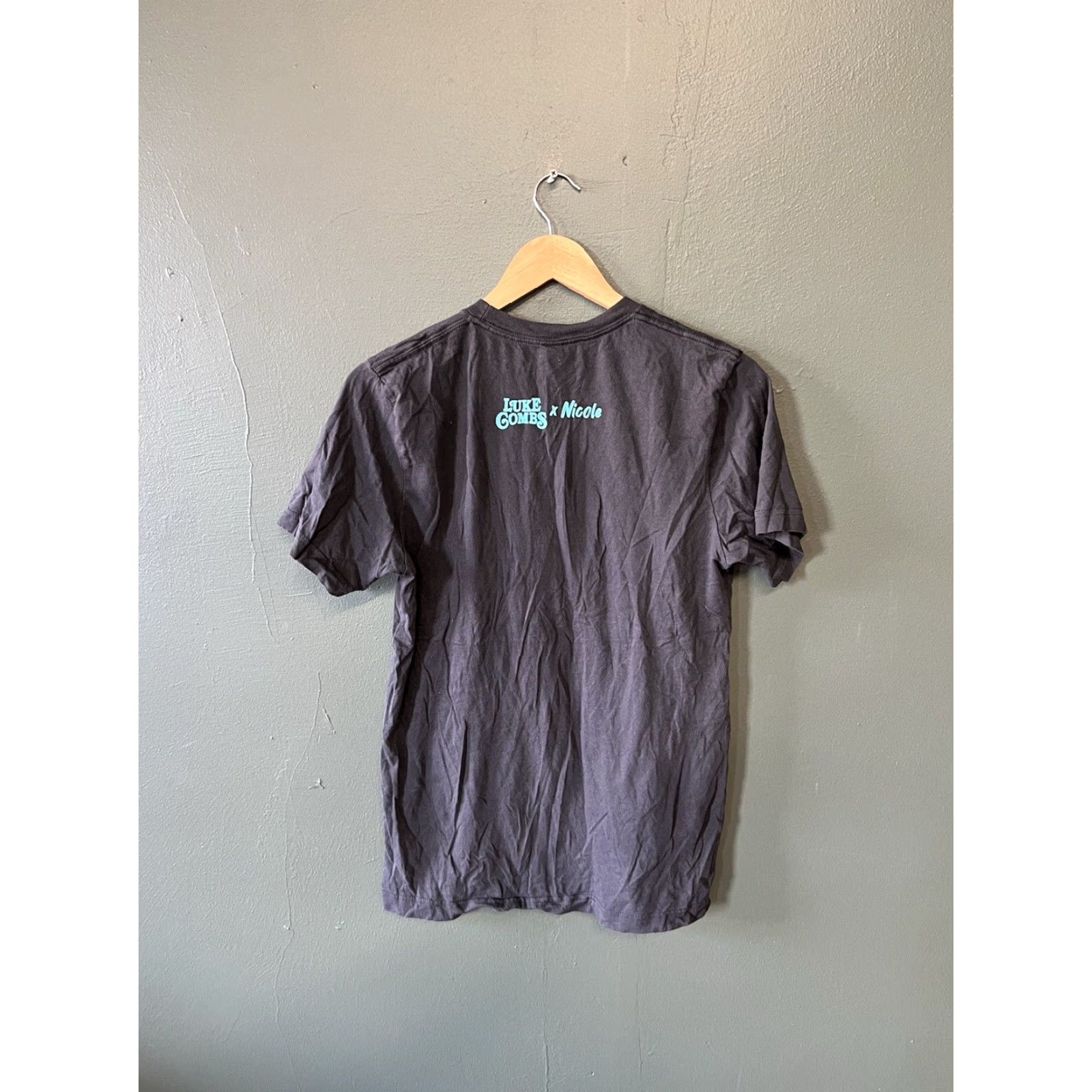 Vintage Luke Combs x Nicole Womens Black Short Sleeve T-Shirt M Medium Crew Neck Size M / US 6-8 / IT 42-44 - 2 Thumbnail