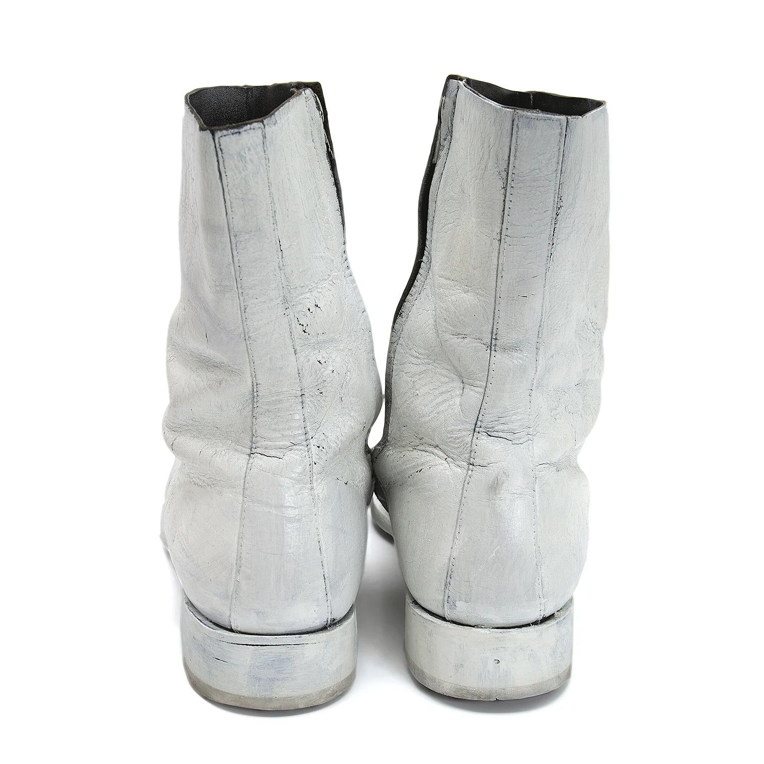 Maison Margiela Square-Toe Painted Leather Boots in White, Size 28cm Size US 10 / EU 43 - 4 Thumbnail