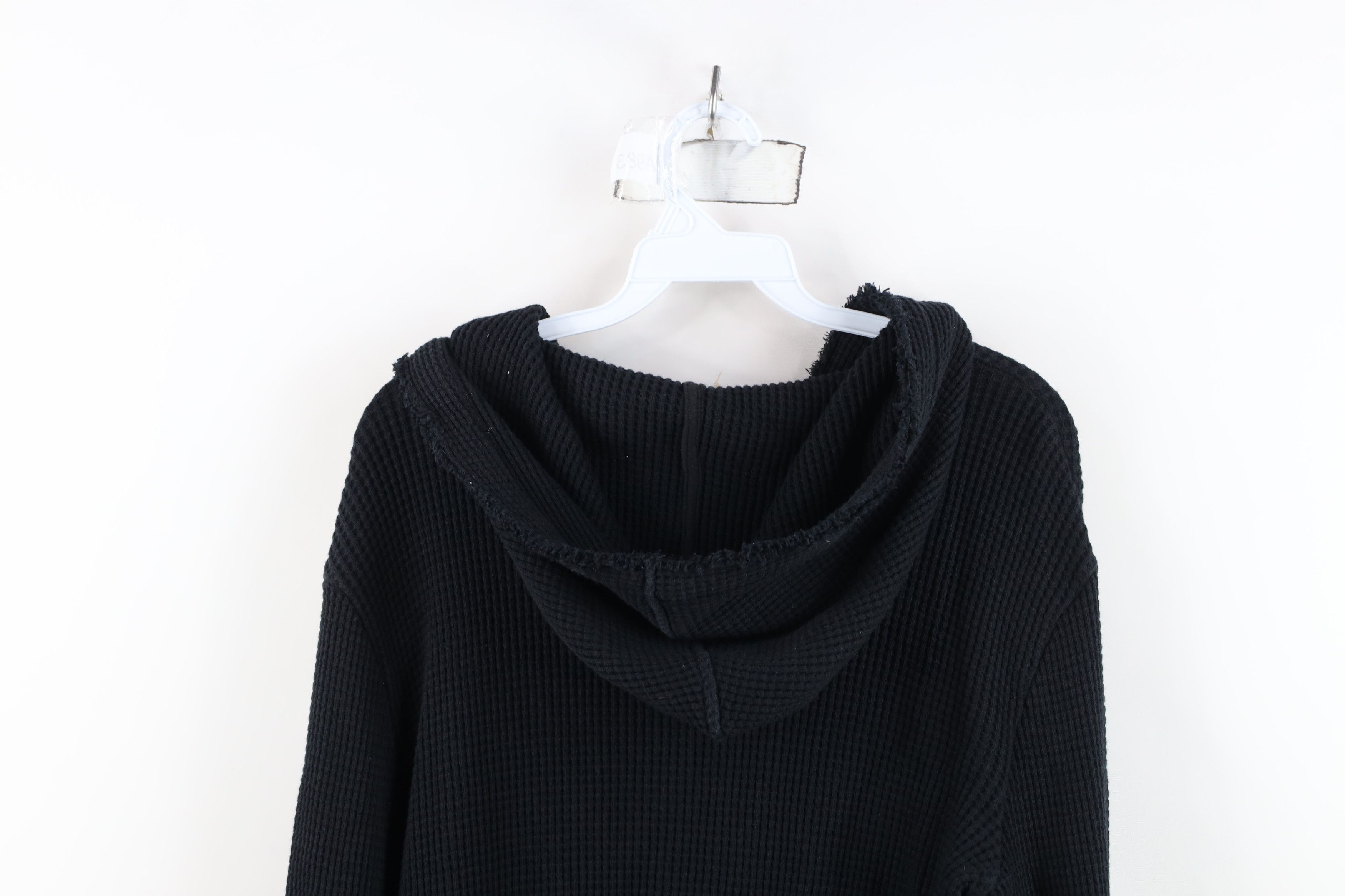 Armani Exchange Armani Exchange Leather Trim Thermal Waffle Knit Hoodie Size US L / EU 52-54 / 3 - 12 Thumbnail