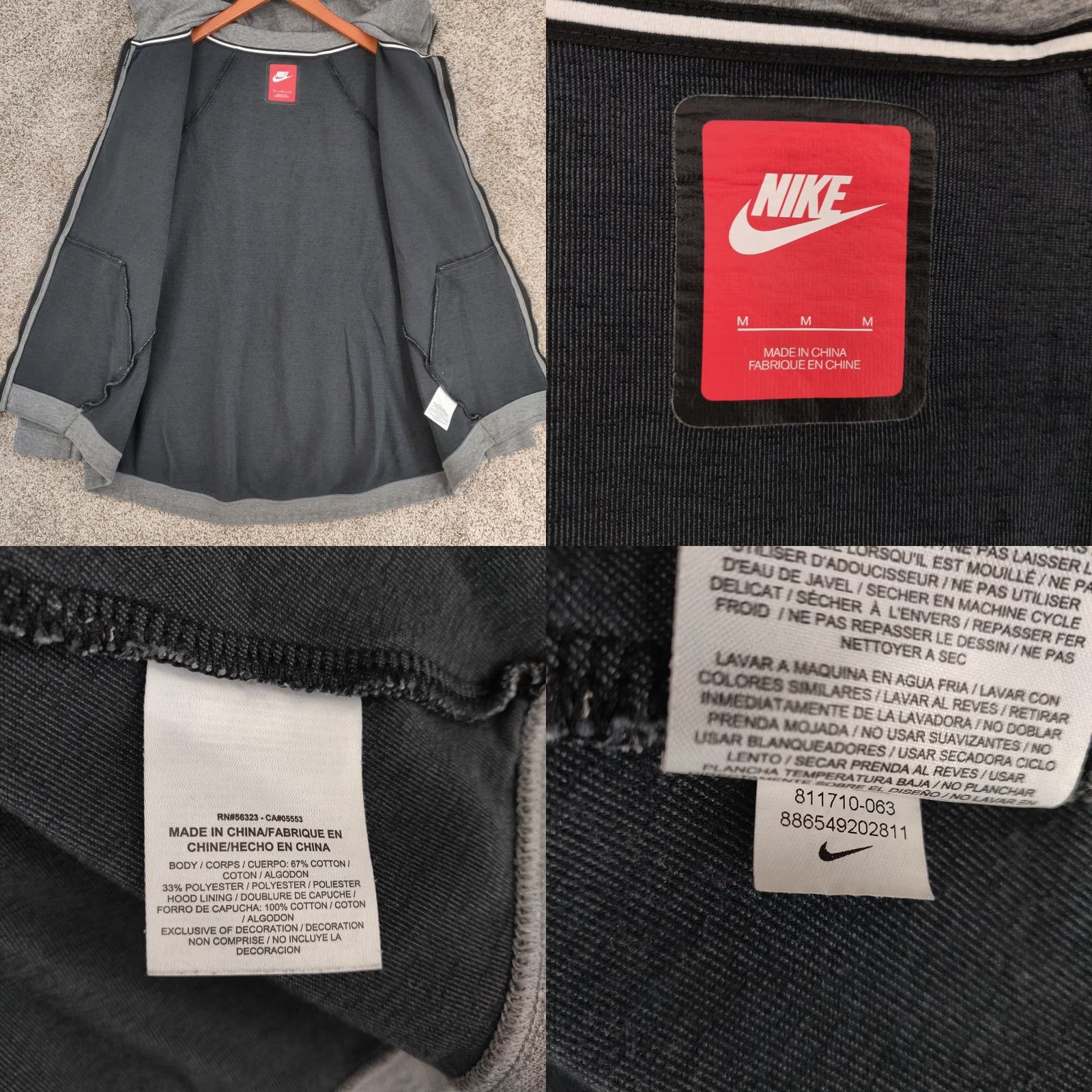 Nike Nike Tech Fleece Cape Hoodie Womens Medium Gray SweatShirt 811710 063 Size M / US 6-8 / IT 42-44 - 8 Thumbnail