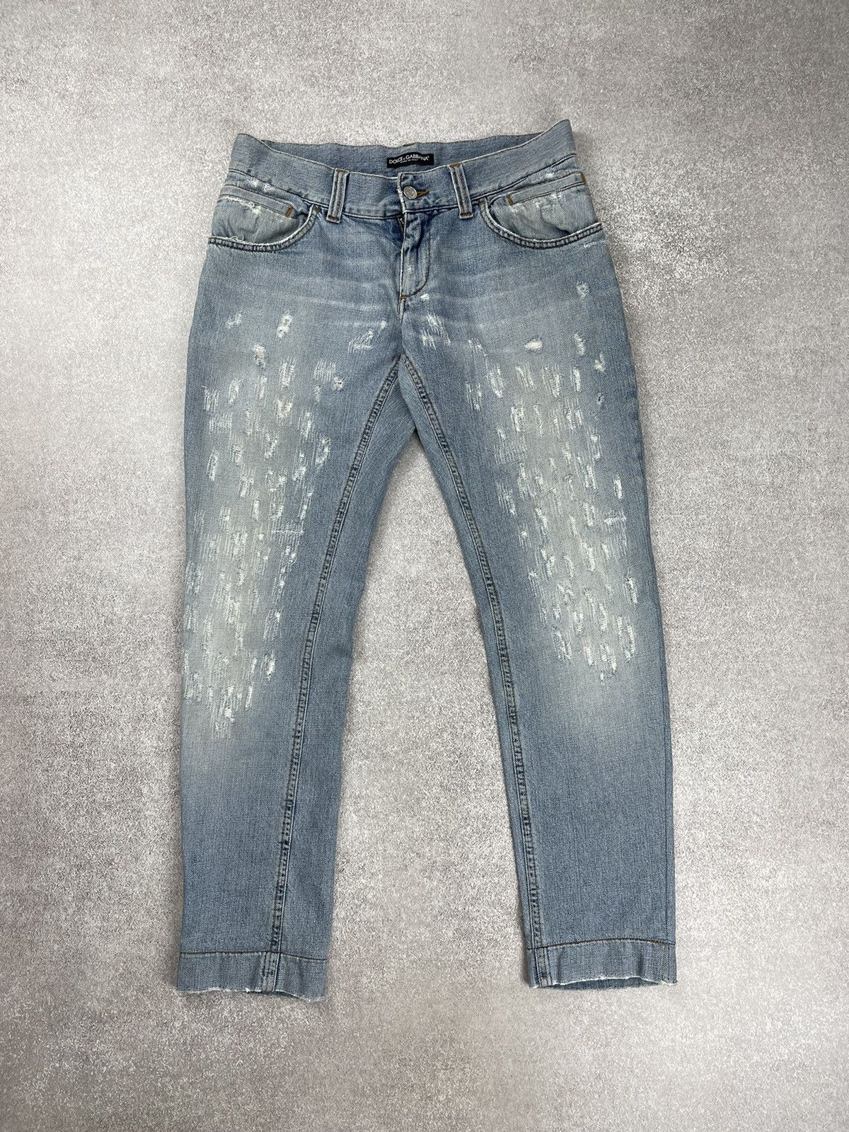 Dolce & Gabbana Vintage Dolce & Gabbana Distressed Denim Cropped Jeans Size US 31 - 1 Thumbnail