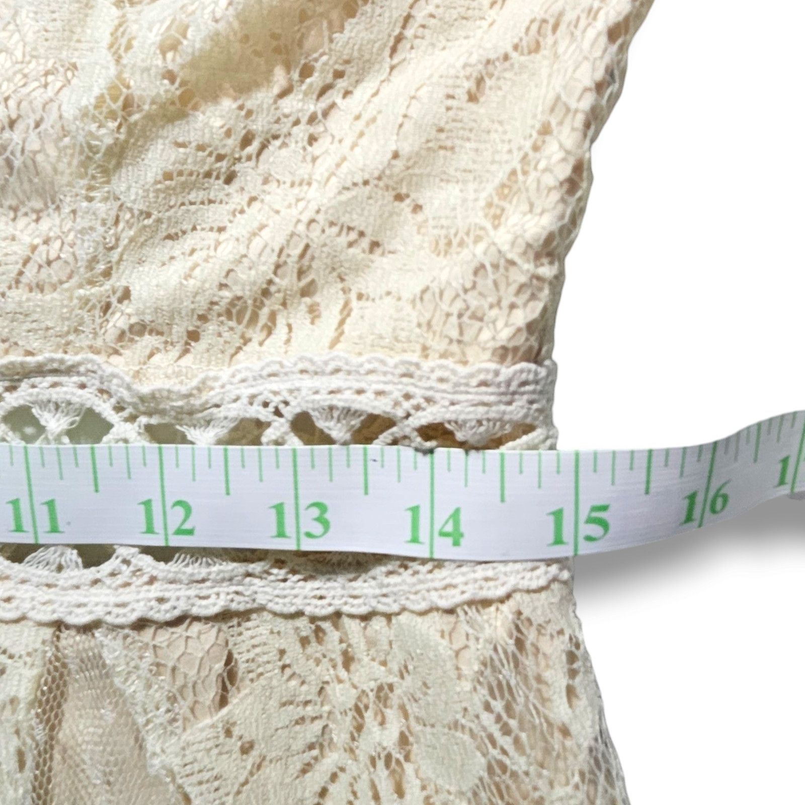 Other EUC Altar'd State Mixed Lace A-Line Dress Sz. L Champagne Size L / US 10 / IT 46 - 1 Thumbnail