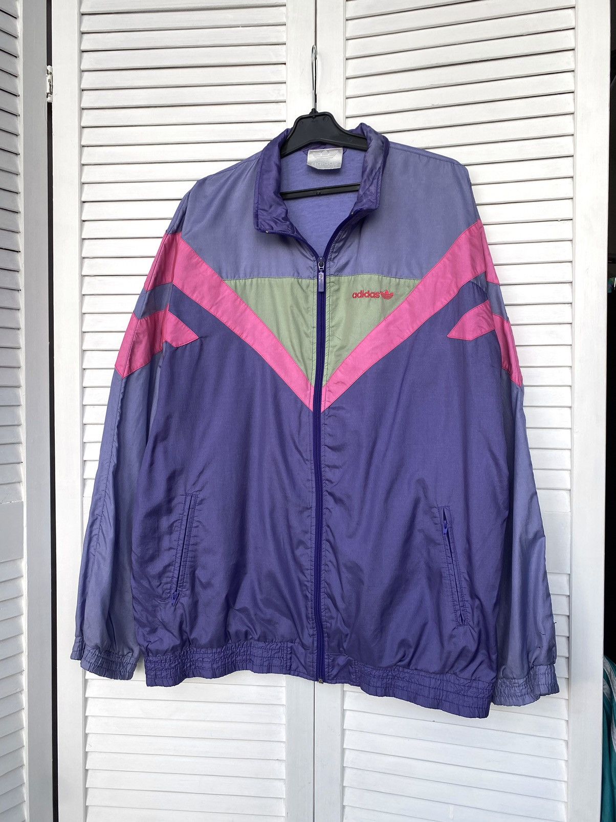 Adidas × Vintage Vintage Adidas Track Retro Jacket Nylon 90s Purple Size US M / EU 48-50 / 2 - 9 Thumbnail