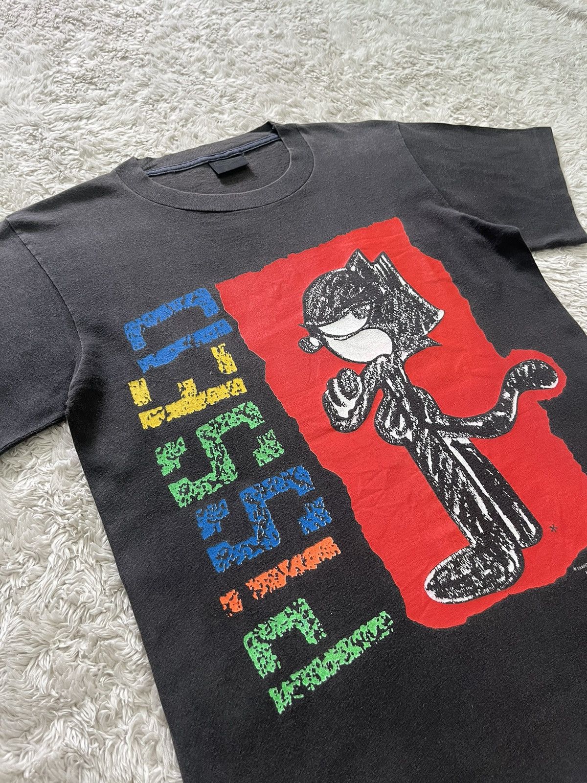 Vintage vintage 1990's "black faded" felix the cat t-shirt Size US M / EU 48-50 / 2 - 3 Thumbnail