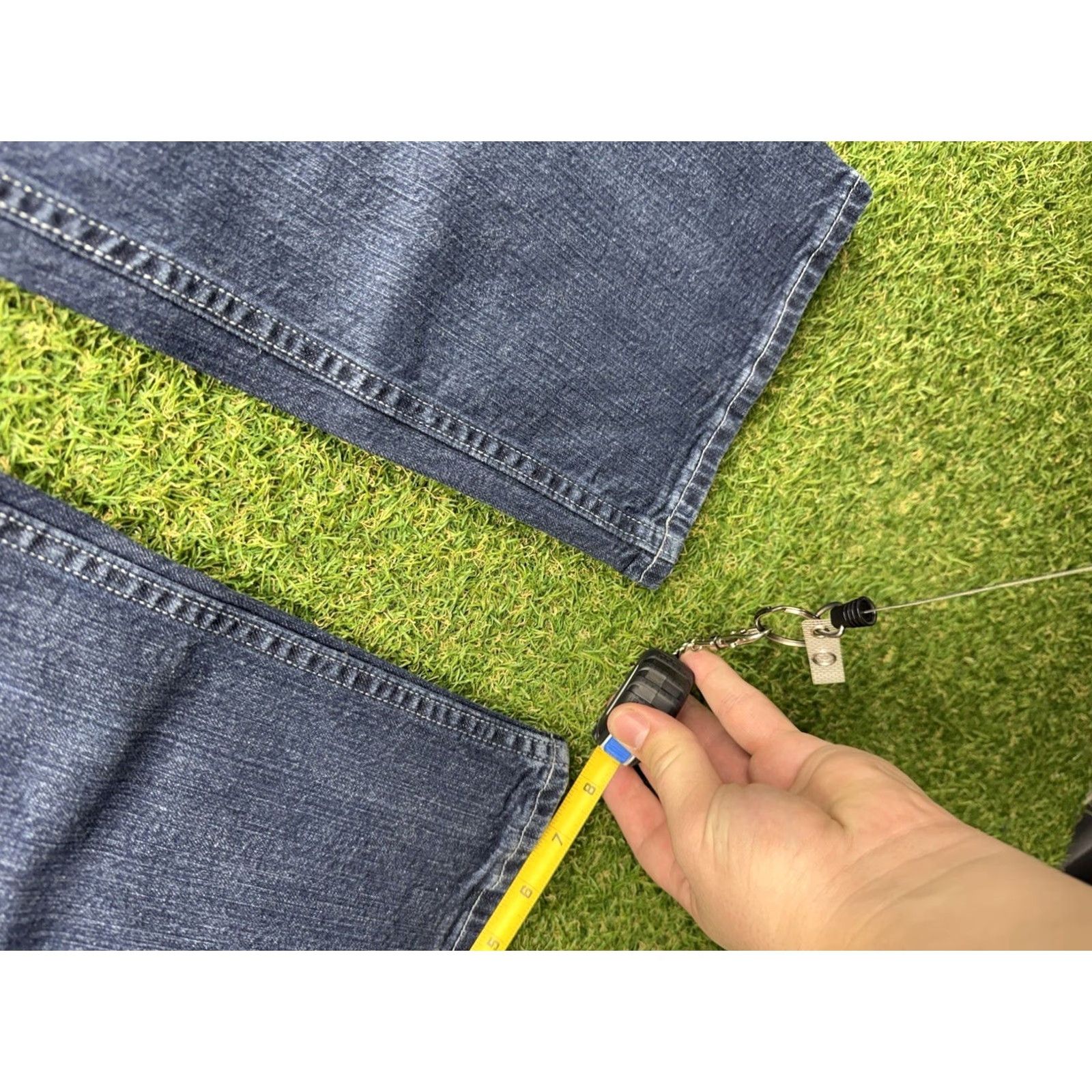 Denime Duluth Jeans Mens 38X30 Blue Dark Wash Denim Standard Fit Work 5-Pocket Straight Mid 10-12in Inseam 30in Cotton Denim Logo Vintage: No Size US 38 / EU 54 - 7 Thumbnail
