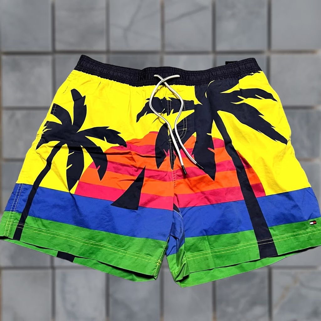 Tommy Hilfiger Tommy Hilfiger Swim Trunks Mens XXL Board Shorts Tropical Loud Neon Size US 39 - 1 Thumbnail