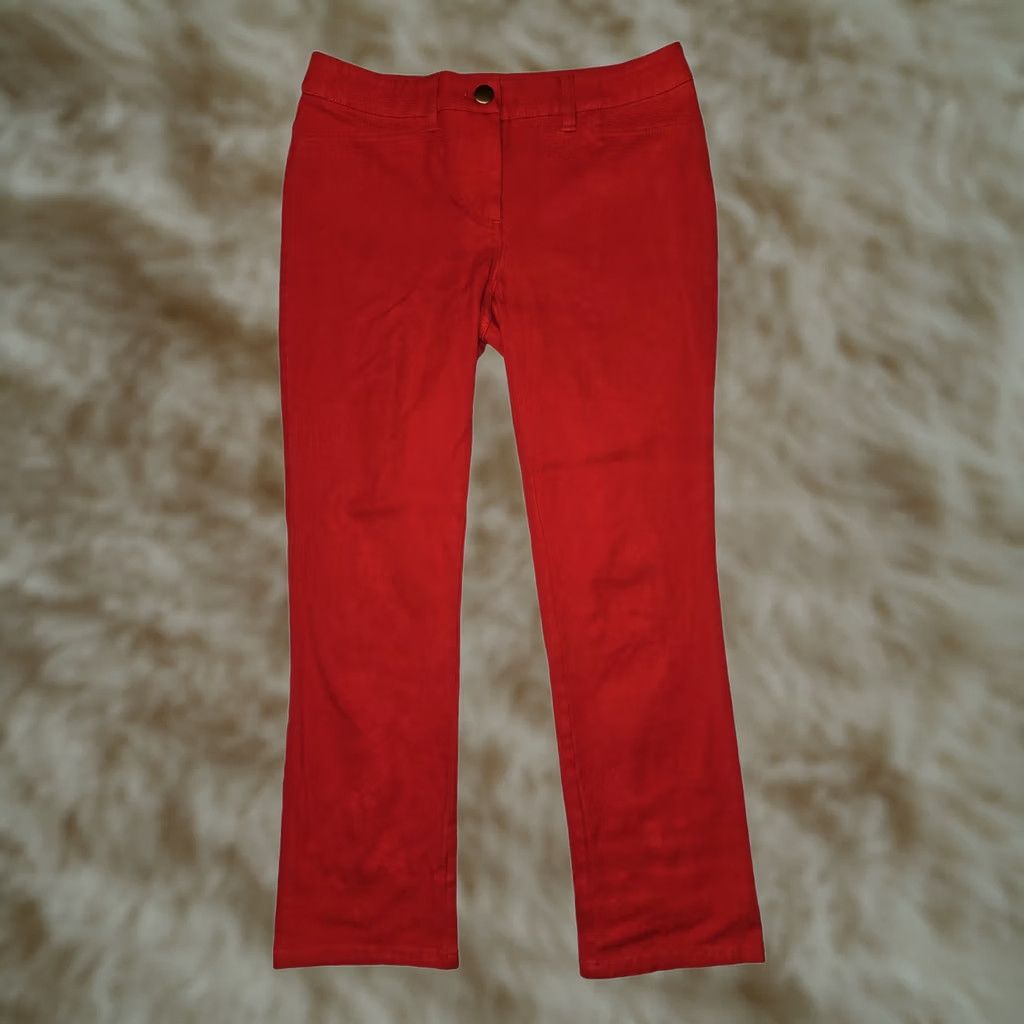Vintage Chico's Jeans Size 00 Straight Low Rise Red Stretch Back Pockets Casual Workwear Ladies Size 24" / US 00 / IT 34 - 1 Thumbnail
