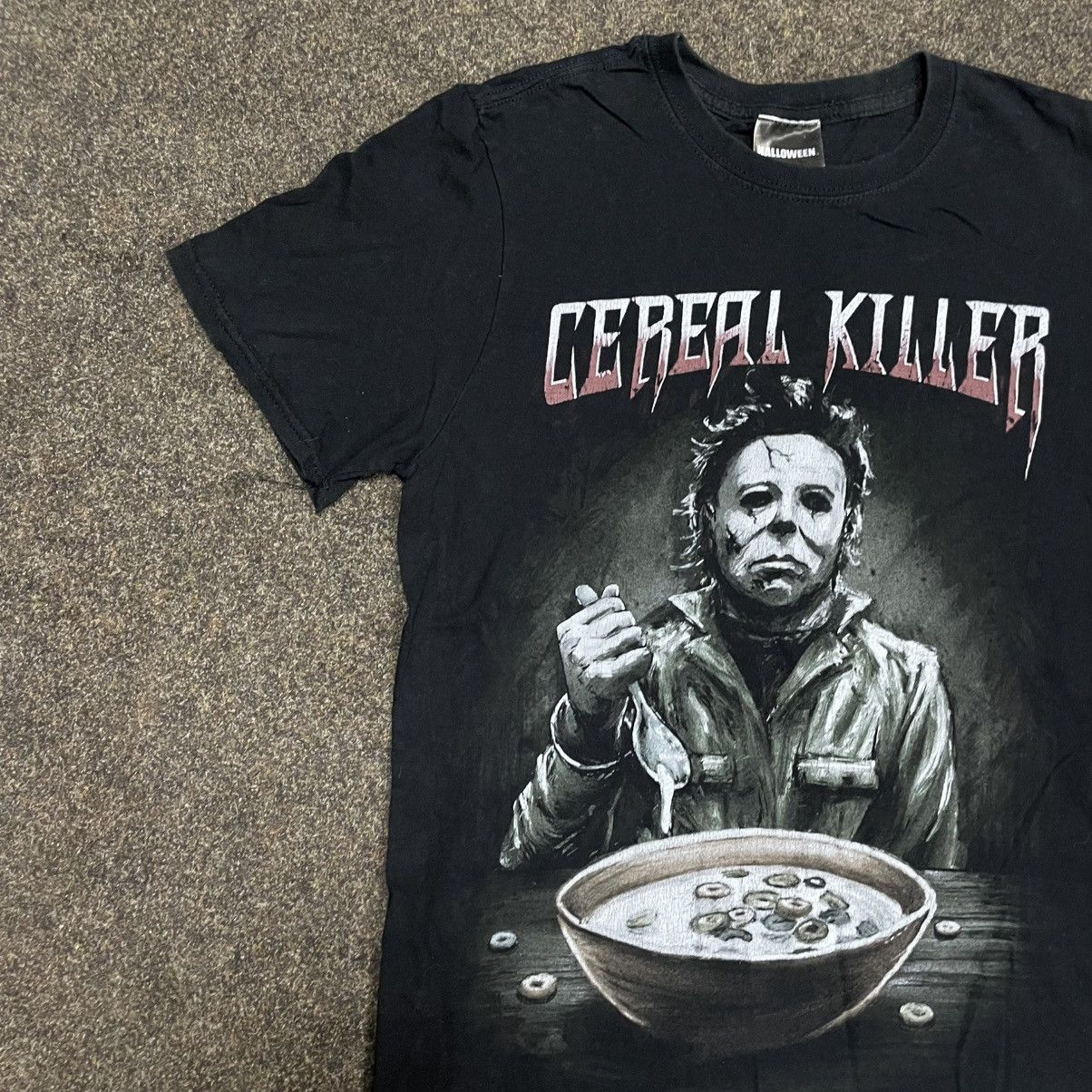 Vintage Vintage 90s Cereal Killer Graphic Tee Black Goth Faded S Size US S / EU 44-46 / 1 - 2 Thumbnail