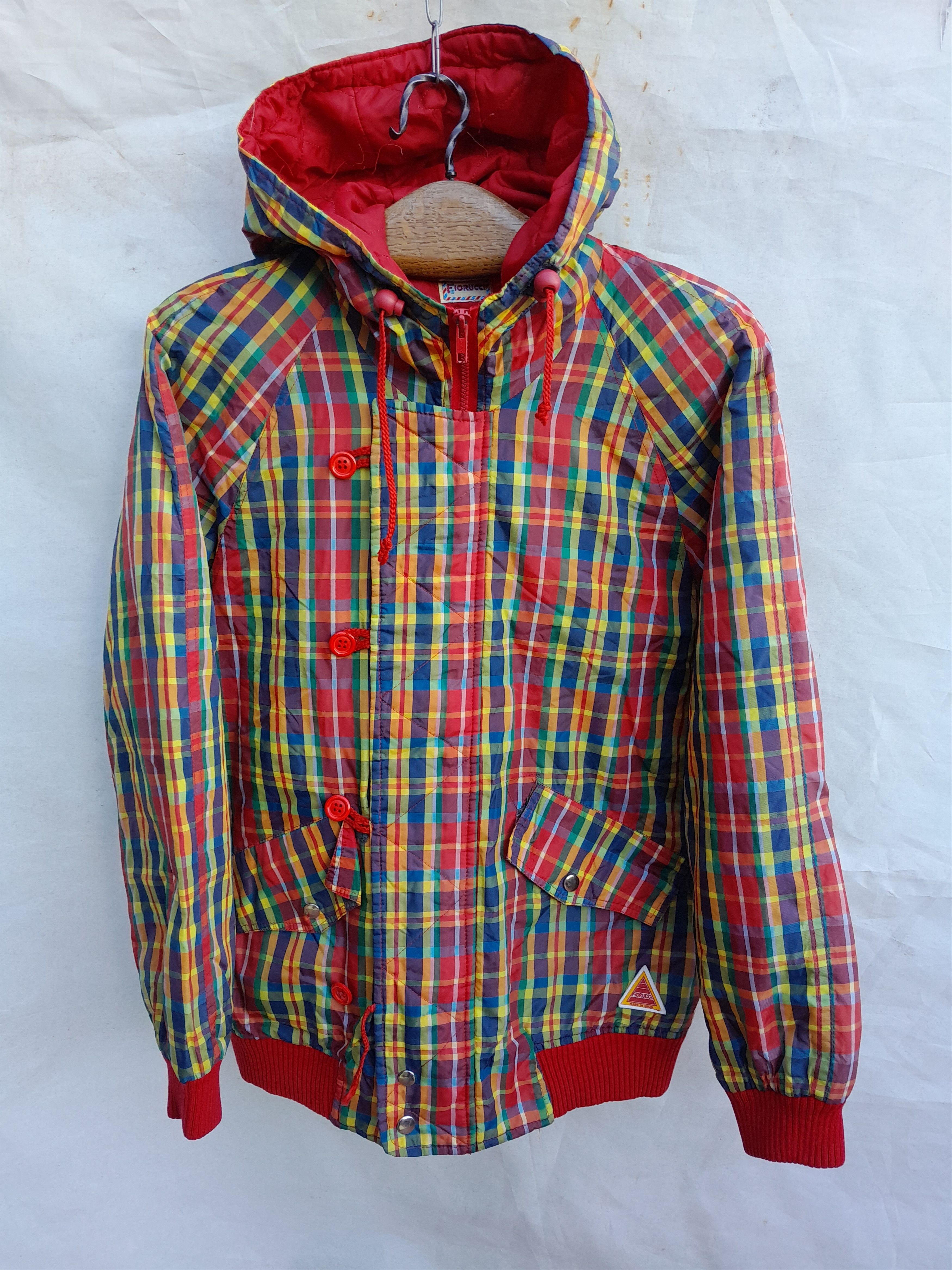 Fiorucci Vintage Fiorucci Jacket Mens M Rainbow Check Coat 80s 90s Size US M / EU 48-50 / 2 - 8 Thumbnail