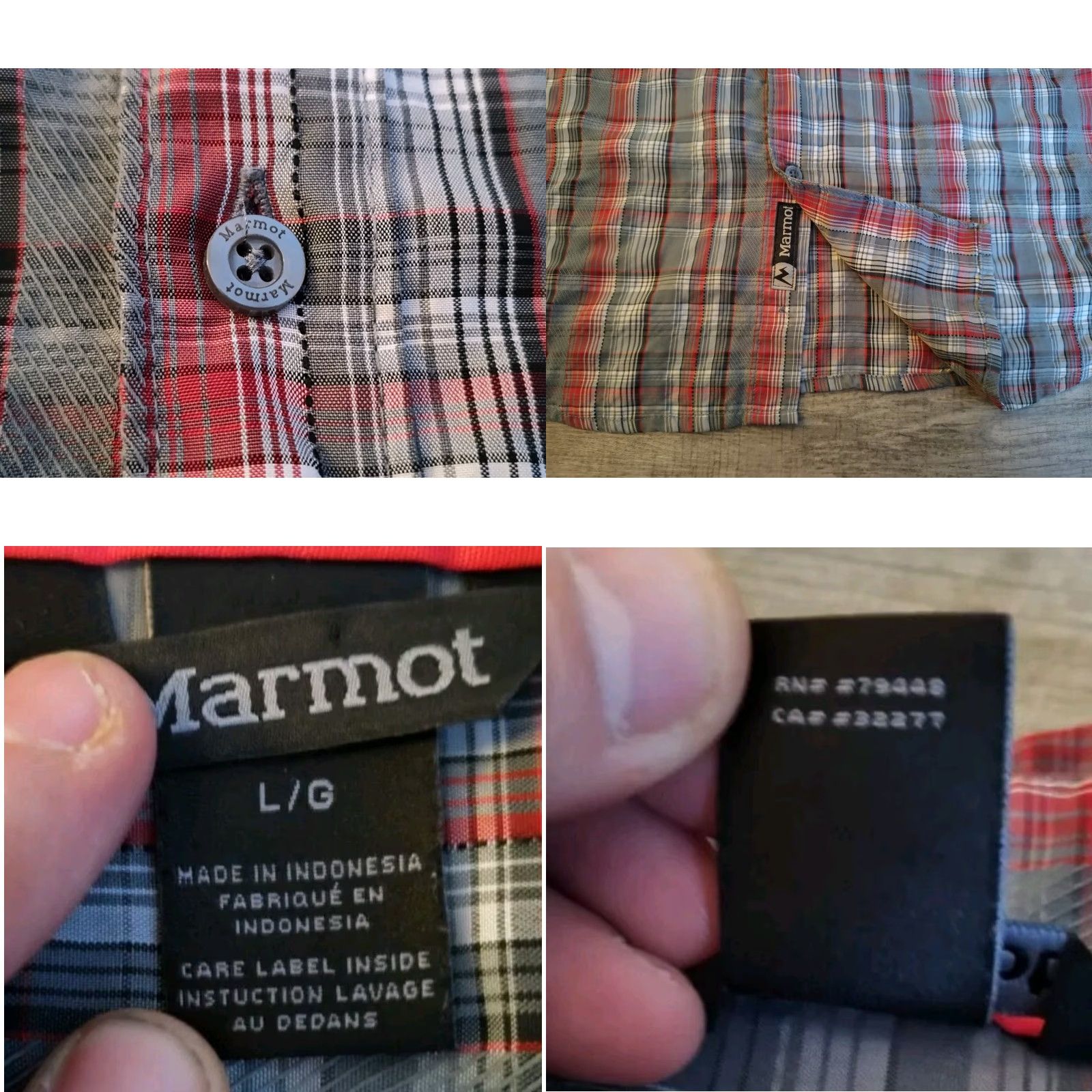 Marmot Marmot Button Up Rayon Poly Short Sleeve Plaid Outdoor Hiking Camp Shirt Mens L Multicolor Size US L / EU 52-54 / 3 - 8 Thumbnail