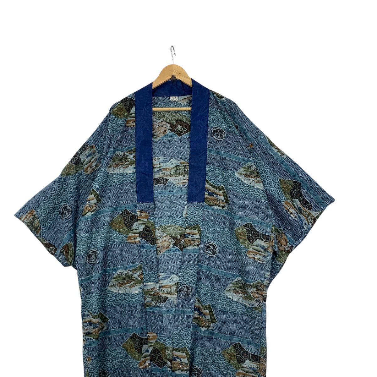 Vintage Vintage 70s KIMONO FUJI MOUNTAIN Japan Traditional Robe Coat Size XXL / US 16-18 / IT 52-54 - 2 Thumbnail