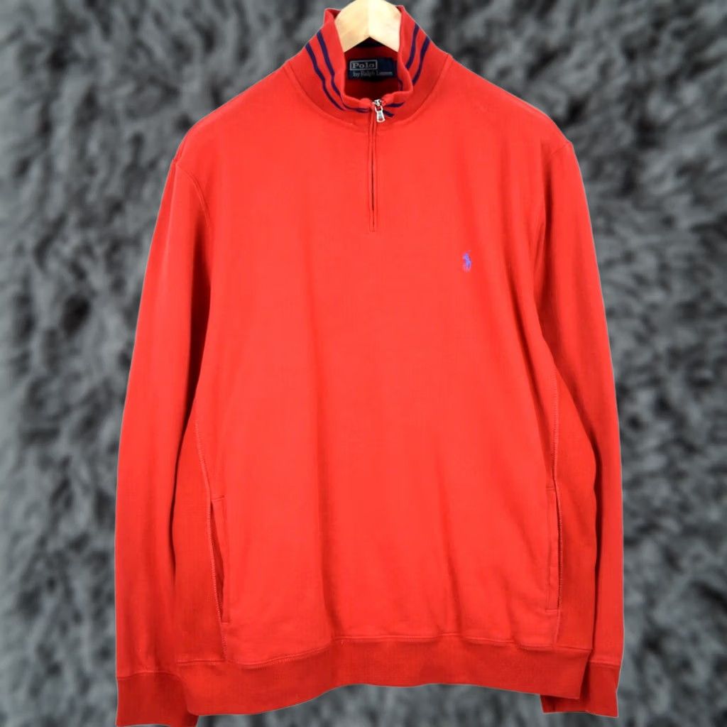 Polo Ralph Lauren Polo By Ralph Lauren Sweatshirt Men Large 1/4 Zip Red Pullover Stretchy Shirt Size US L / EU 52-54 / 3 - 1 Thumbnail