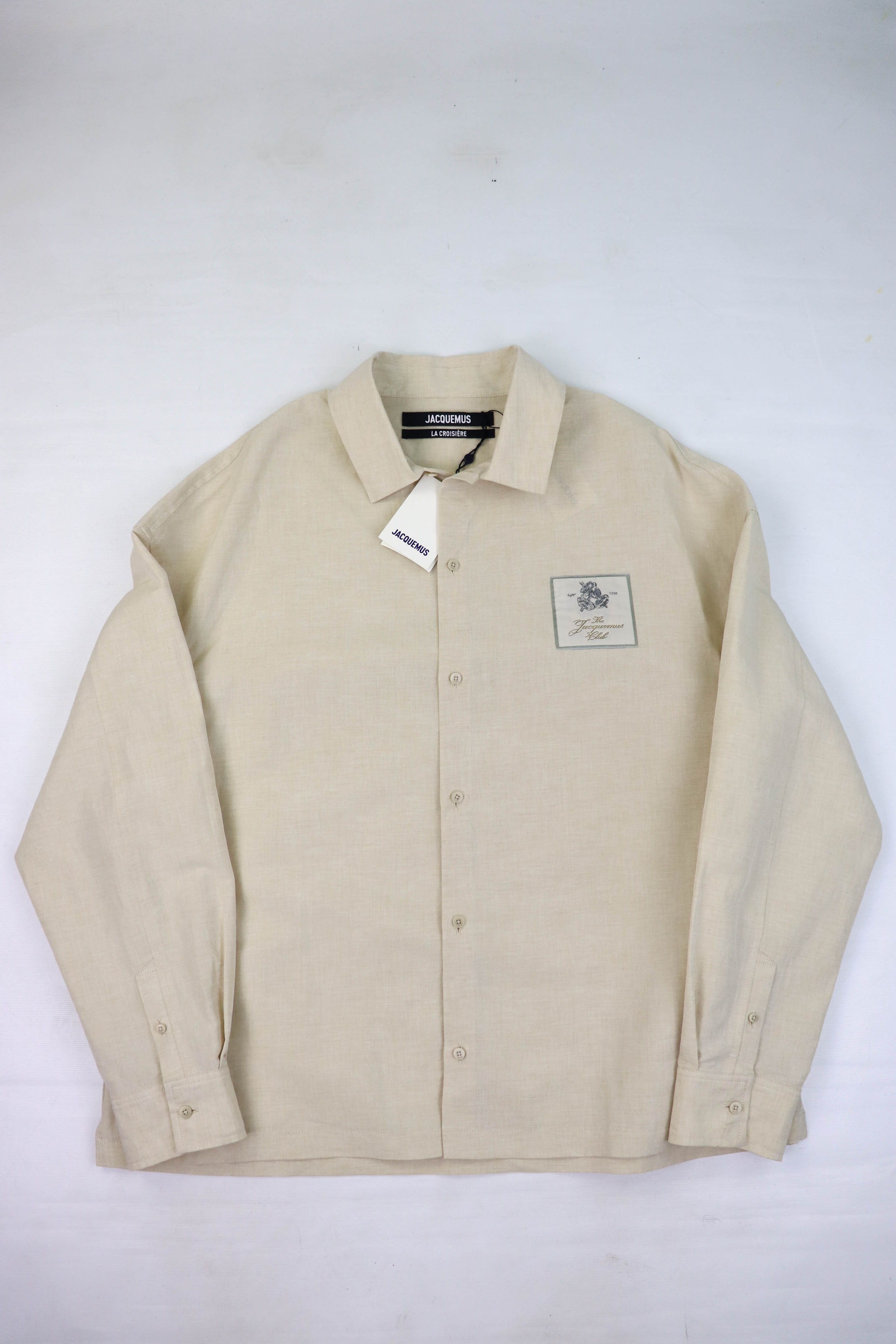 Jacquemus The Jacquemus La Croisiere Beige Linen Blend Oversized Shirt Size US XL / EU 56 / 4 - 3 Thumbnail