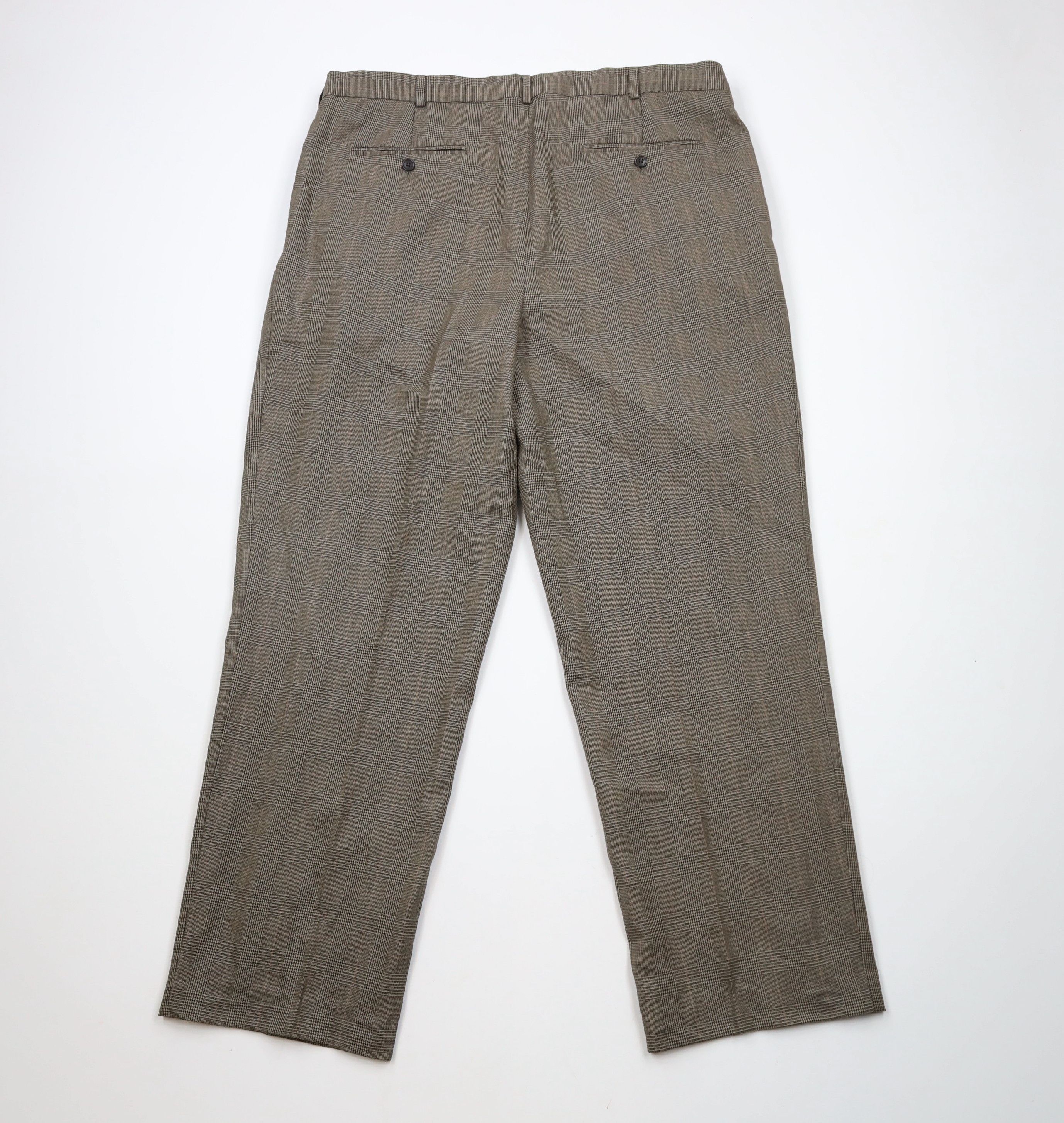 Lands' End × Vintage Vintage 90s Lands End Wide Leg Houndstooth Plaid Chino Pants Size US 40 / EU 56 - 9 Thumbnail
