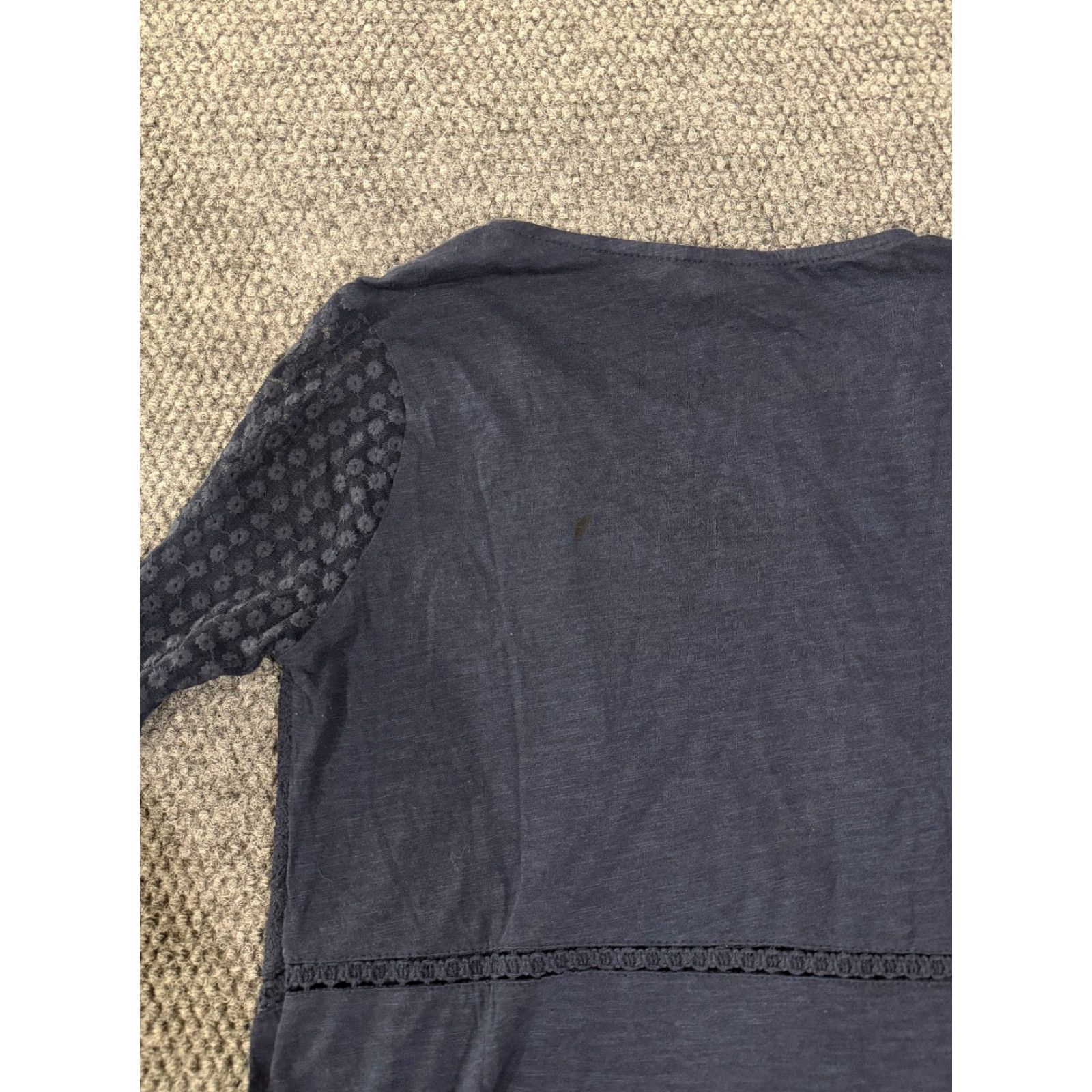 Lucky Brand Lucky Brand Blouse Womens XS Blue Sheer Lace Long Sleeve Lightweight Casua lут Size XS / US 0-2 / IT 36-38 - 7 Thumbnail