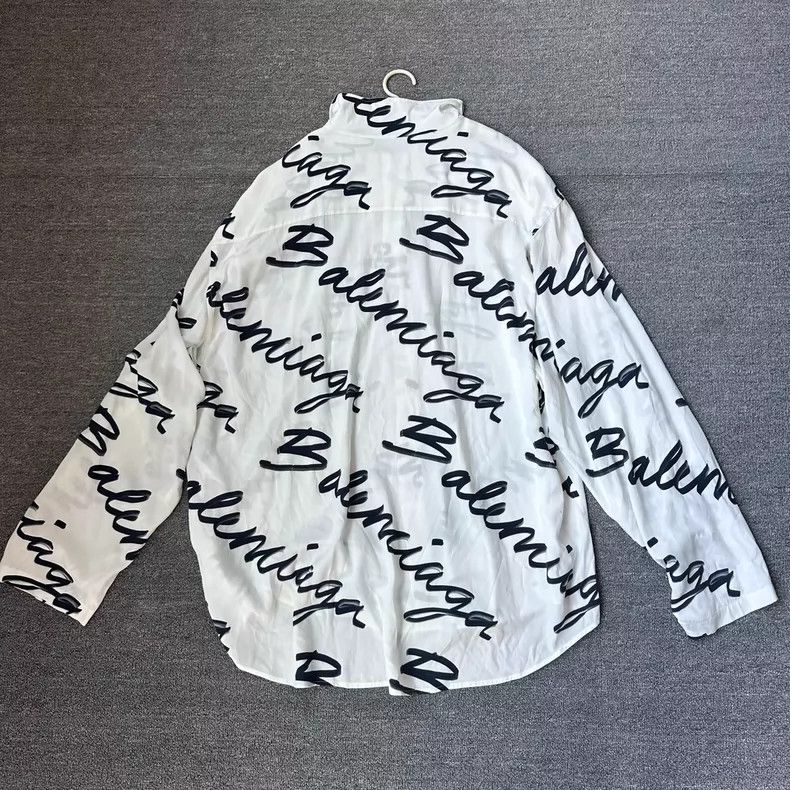 Balenciaga Balenciaga Black and White Letter Logo Shirt Size US S / EU 44-46 / 1 - 2 Thumbnail