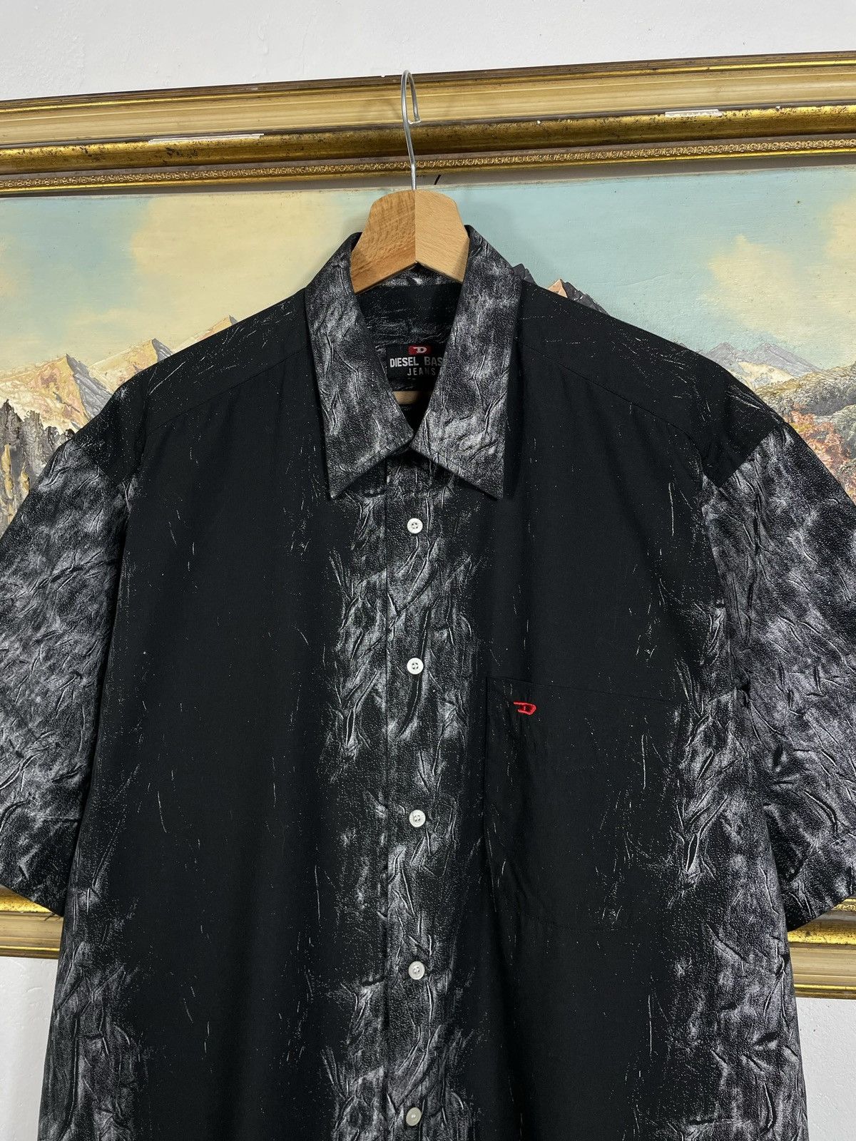 Diesel × Vintage Diesel Vintsge Y2k Black Shirt Avant Garde Opium Affliction Size US L / EU 52-54 / 3 - 5 Thumbnail