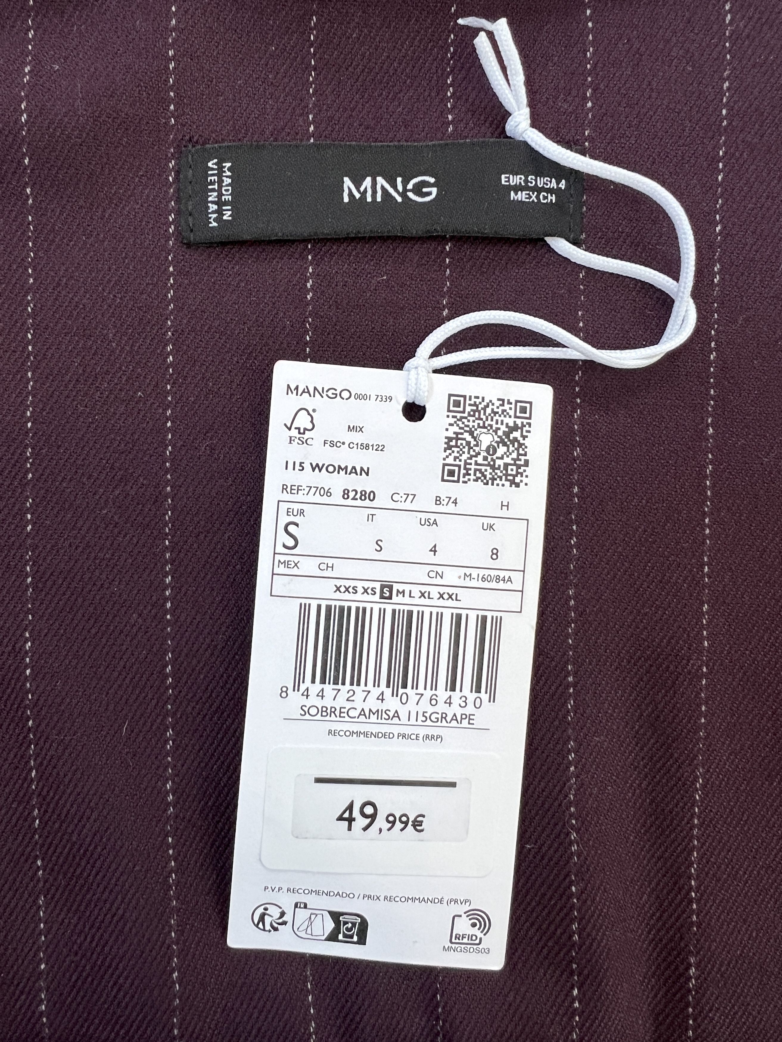 Mango Flannel Shirt Size S / US 4 / IT 40 - 7 Thumbnail