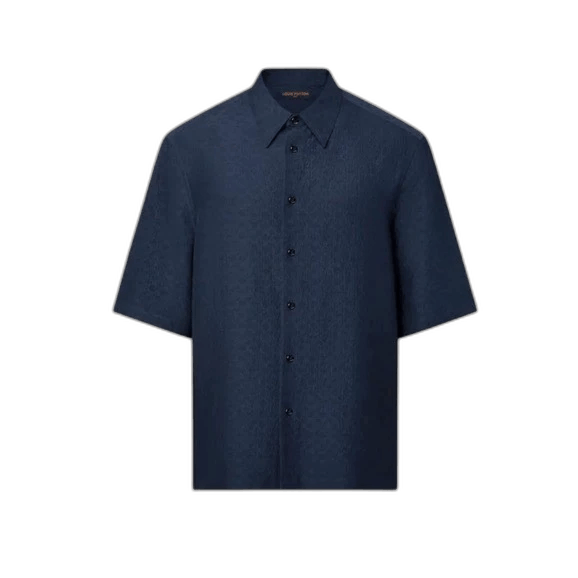 Louis Vuitton Louis Vuitton Navy Short Sleeve Shirt M Size US M / EU 48-50 / 2 - 1 Thumbnail