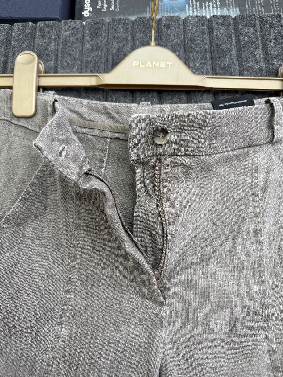 Annette Gortz Vintage Annette Gortz Gray Linen Blend Cropped women’s Pants Size 25" / US 0 / IT 36 - 9 Thumbnail