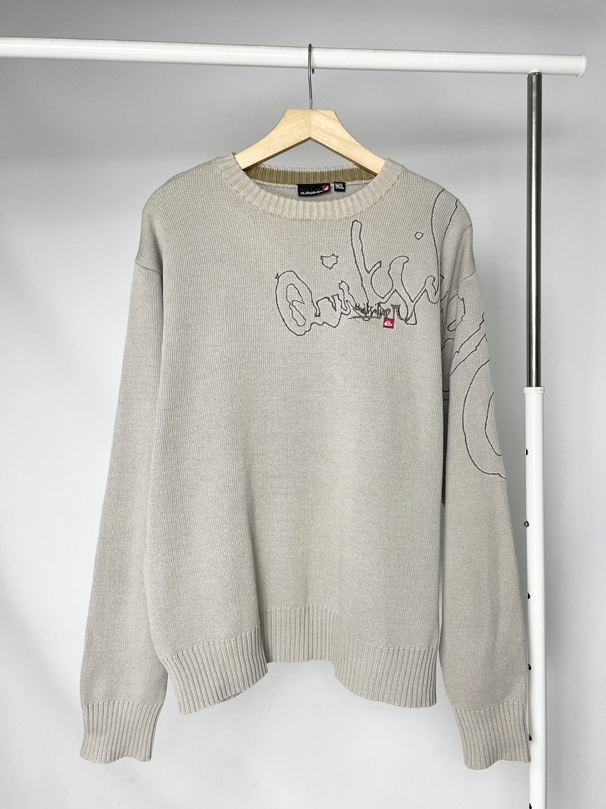 Quiksilver Quiksilver Vintage Beige Surfer Knit Sweater Pullover Y2K Size US XL / EU 56 / 4 - 1 Thumbnail