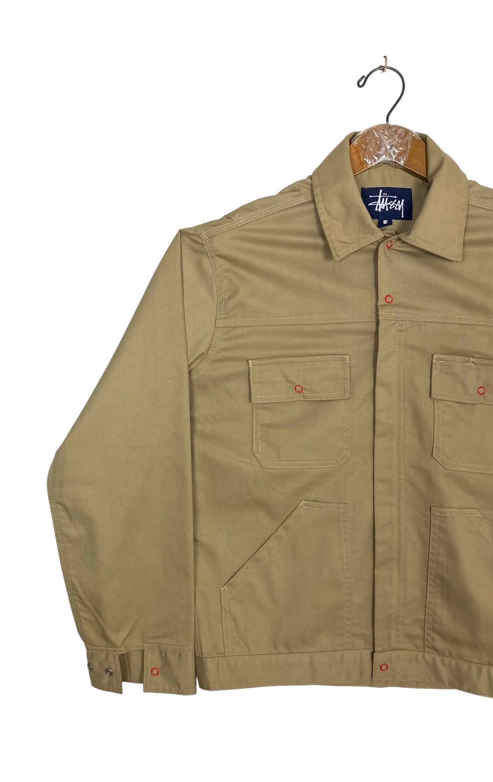 Stussy Rare‼️ Vintage Stussy Khaki Snap Button Shirt Made in Usa Size US S / EU 44-46 / 1 - 2 Thumbnail