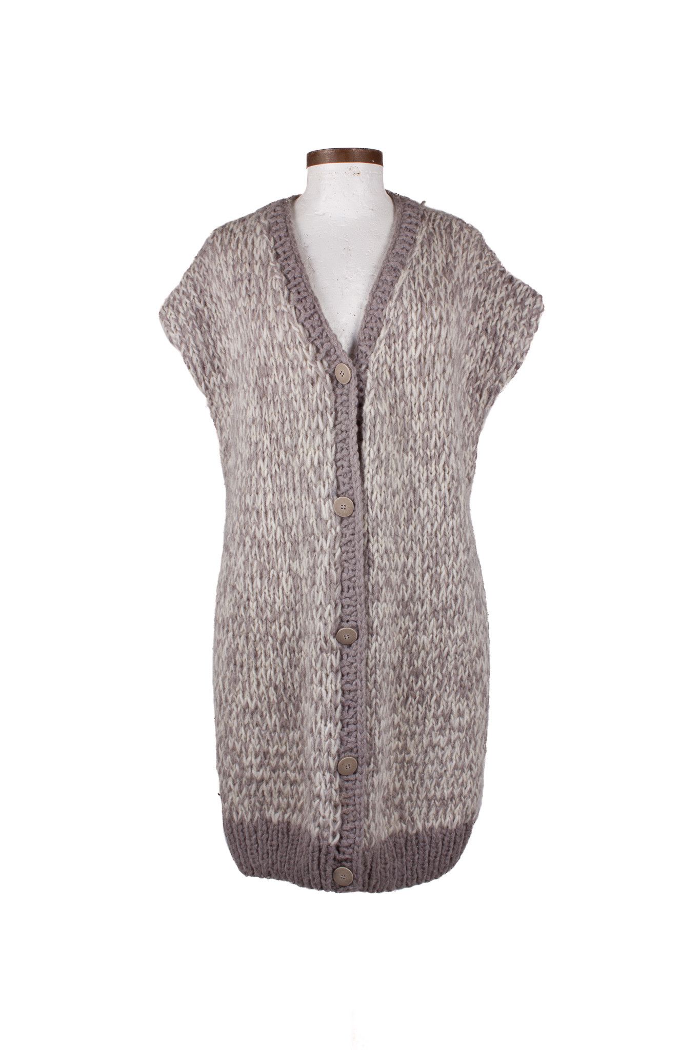 image of Maison Margiela Mm6 F/w 2010 Light Gray Alpaca Wool Cardigan, Men's (Size Medium)