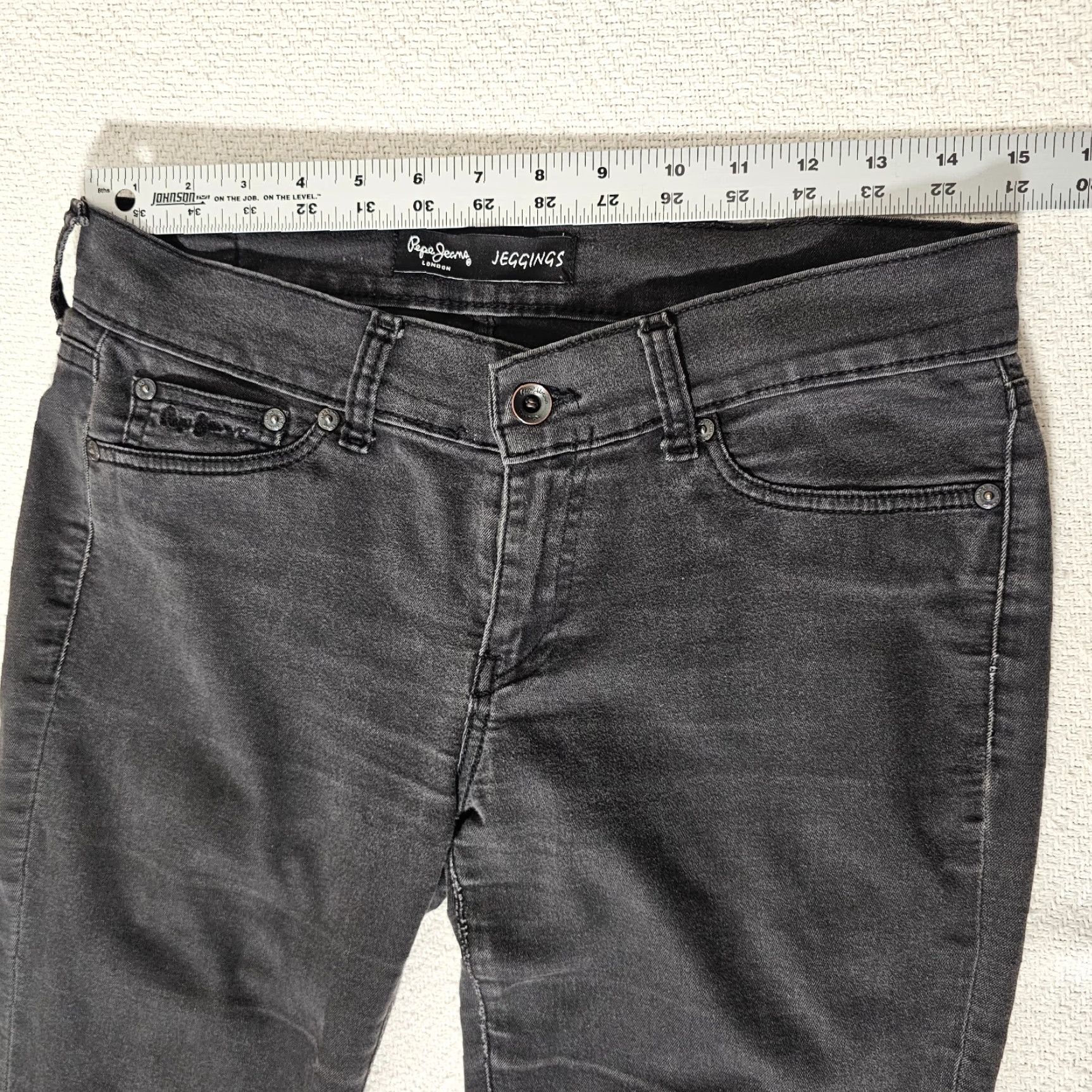 Pepe Jeans VINTAGE Pepe Jeans Women's Jeans Adult 31 Low Rise Tapered Black Light Wash Stretch Denim 5-Pocket Logo Belt Loops 90s Womens Size 24" / US 00 / IT 34 - 7 Thumbnail