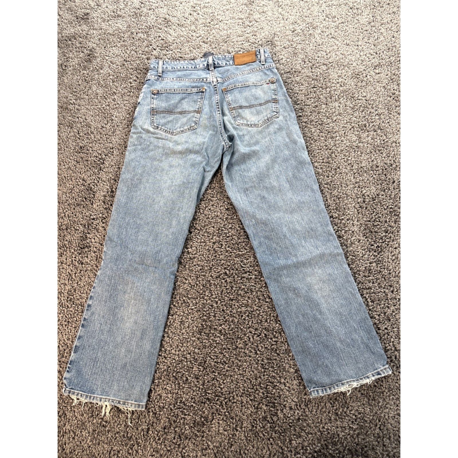 Tommy Hilfiger VINTAGE Tommy Hilfiger Jeans Mens 30x30 Relaxed Baggy Y2K Work Frayed Grunge Blue Denim Wide-Leg Mens Size US 30 / EU 46 - 8 Thumbnail