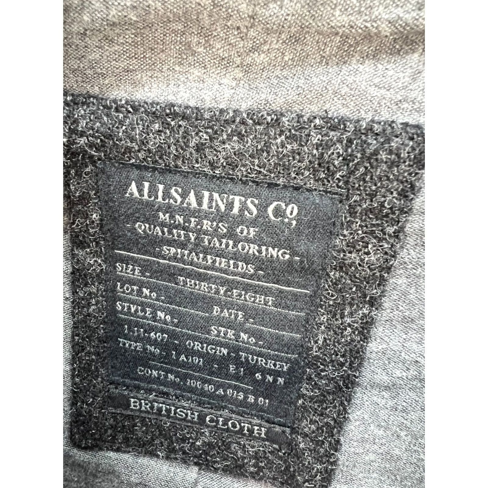 Allsaints AllSaints Compton Coat Men’s Grey 100% Wool Asymmetric Draped Jacket M Gray Wool Coat Mens Size US M / EU 48-50 / 2 - 5 Thumbnail