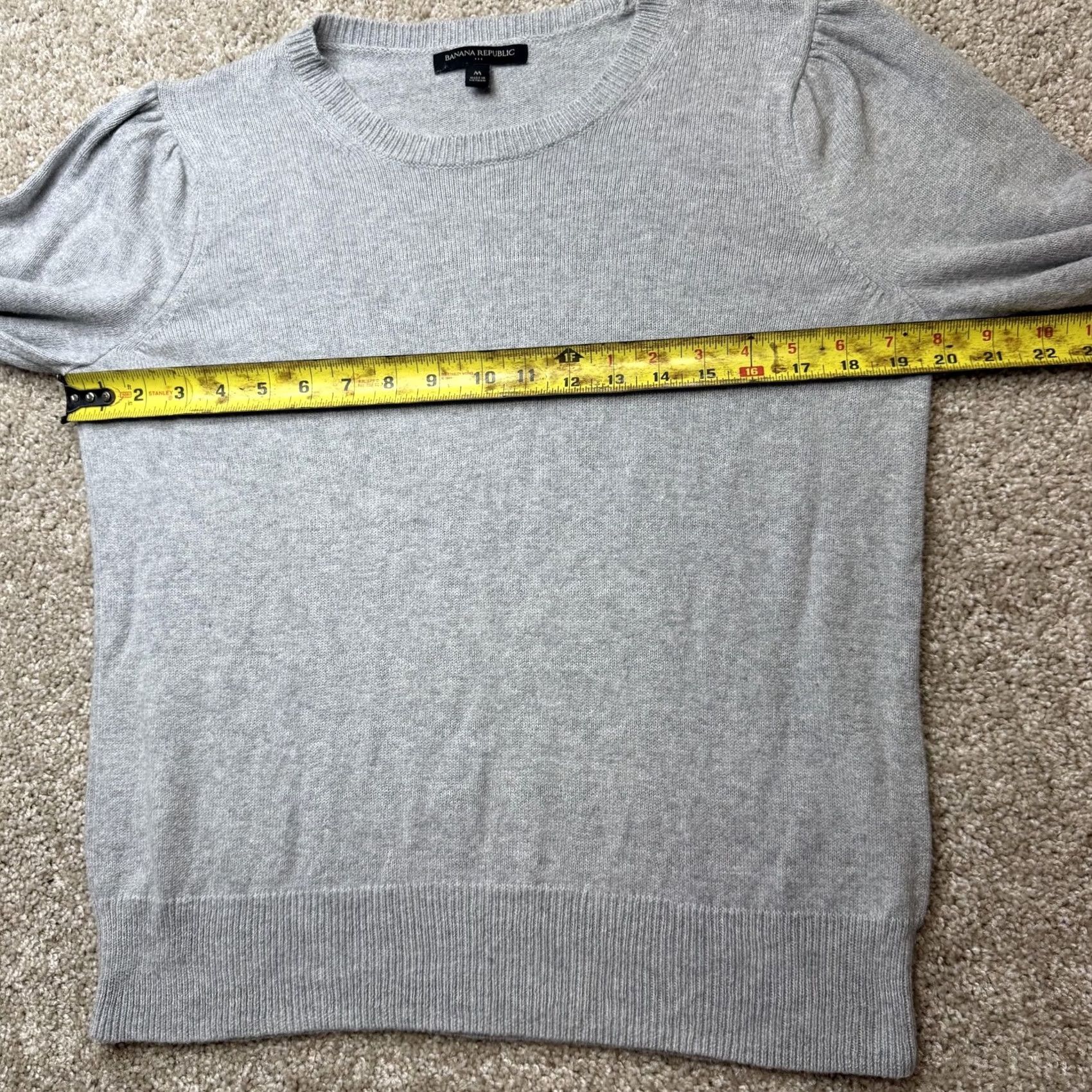 Banana Republic Banana Republic Sweater Womens M Gray Crew Neck Puff Sleeve Knit Pullover Medium Size M / US 6-8 / IT 42-44 - 5 Thumbnail