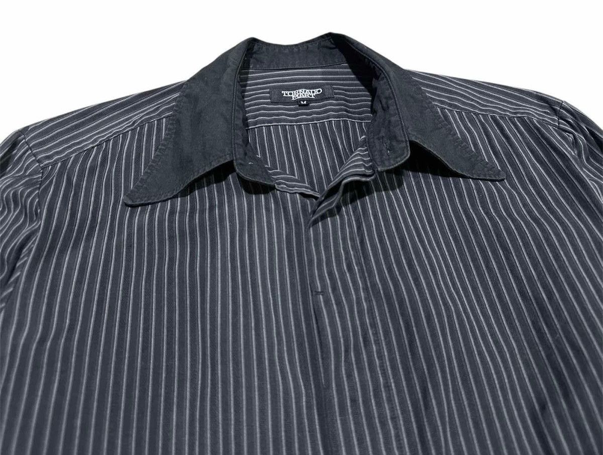 Tornado Mart 🔥Y2K Tornado Mart Striped Shirt Sharped Collar Double Cuffs Size US M / EU 48-50 / 2 - 4 Thumbnail