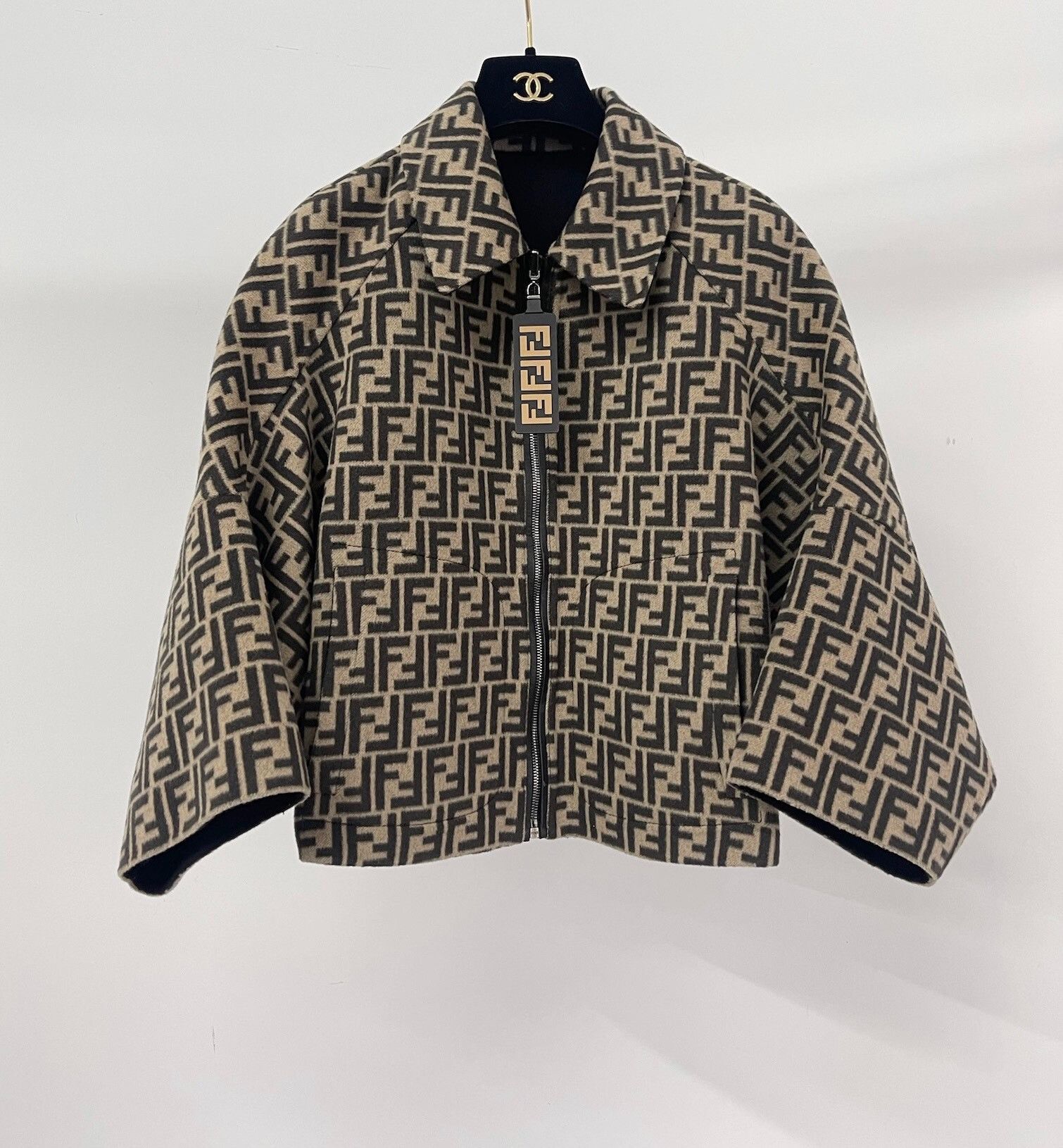 Fendi Reversible Batwing Wool Coat