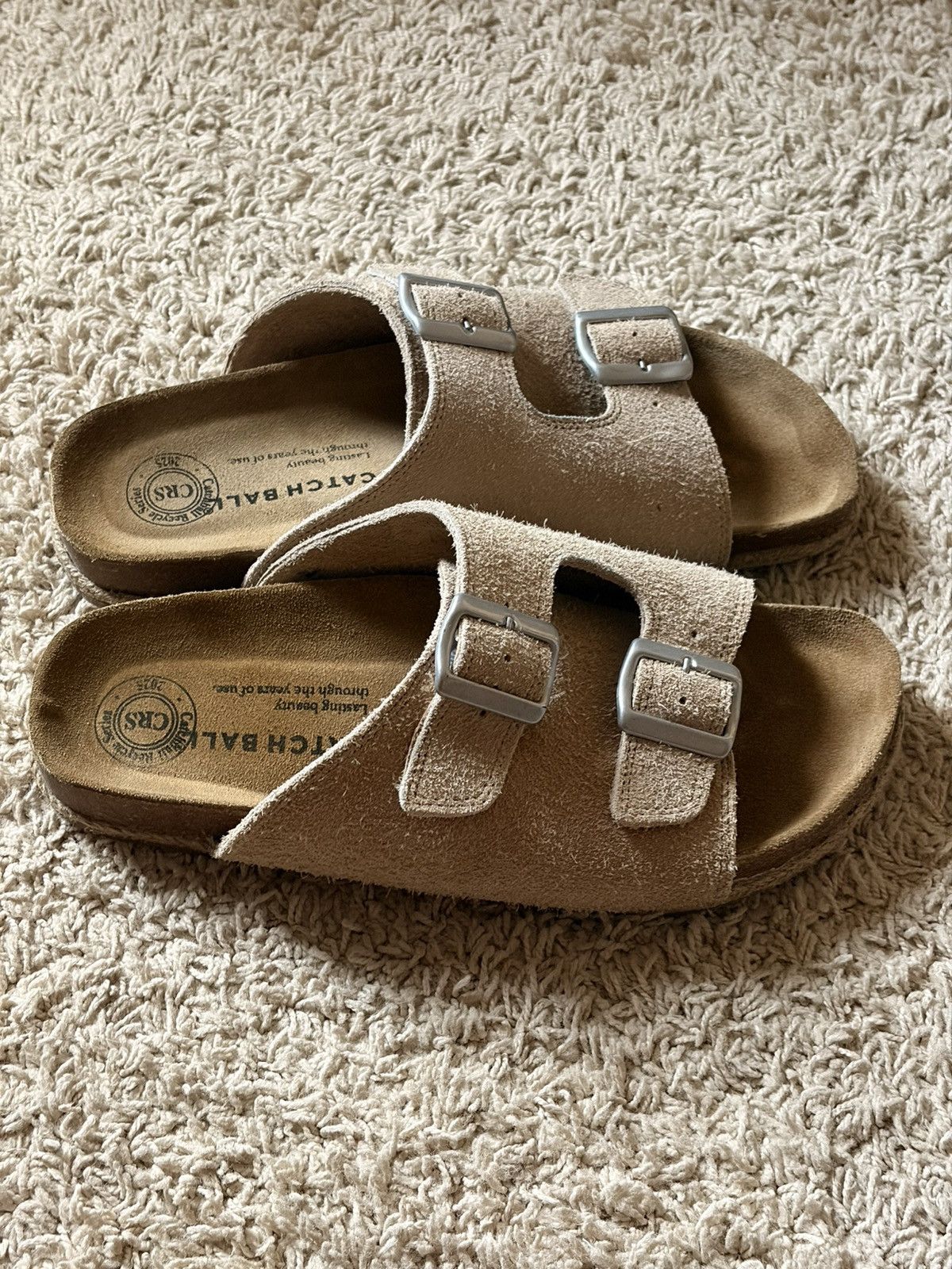 Other Catch Ball Beige Suede Sandals Size US 10 / EU 43 - 2 Thumbnail