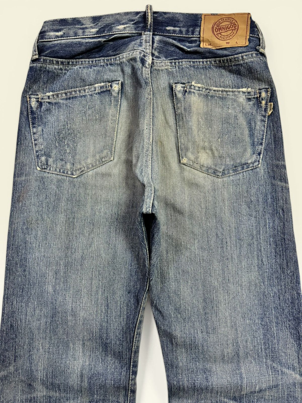 Samurai Jeans Vtg Japan Omnigod Selvedge Grunge Whisker Faded Jeans Size US 29 - 11 Thumbnail