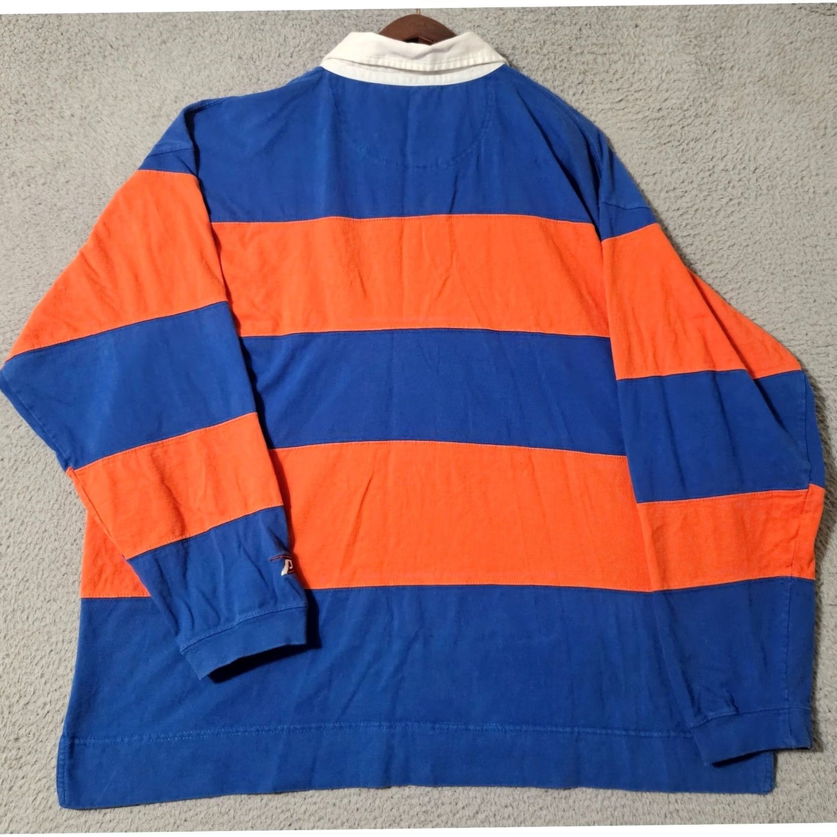Pro Player Pro Player Rugby Style Shirt Mens 2XL Orange Blue Striped Size US XXL / EU 58 / 5 - 2 Thumbnail