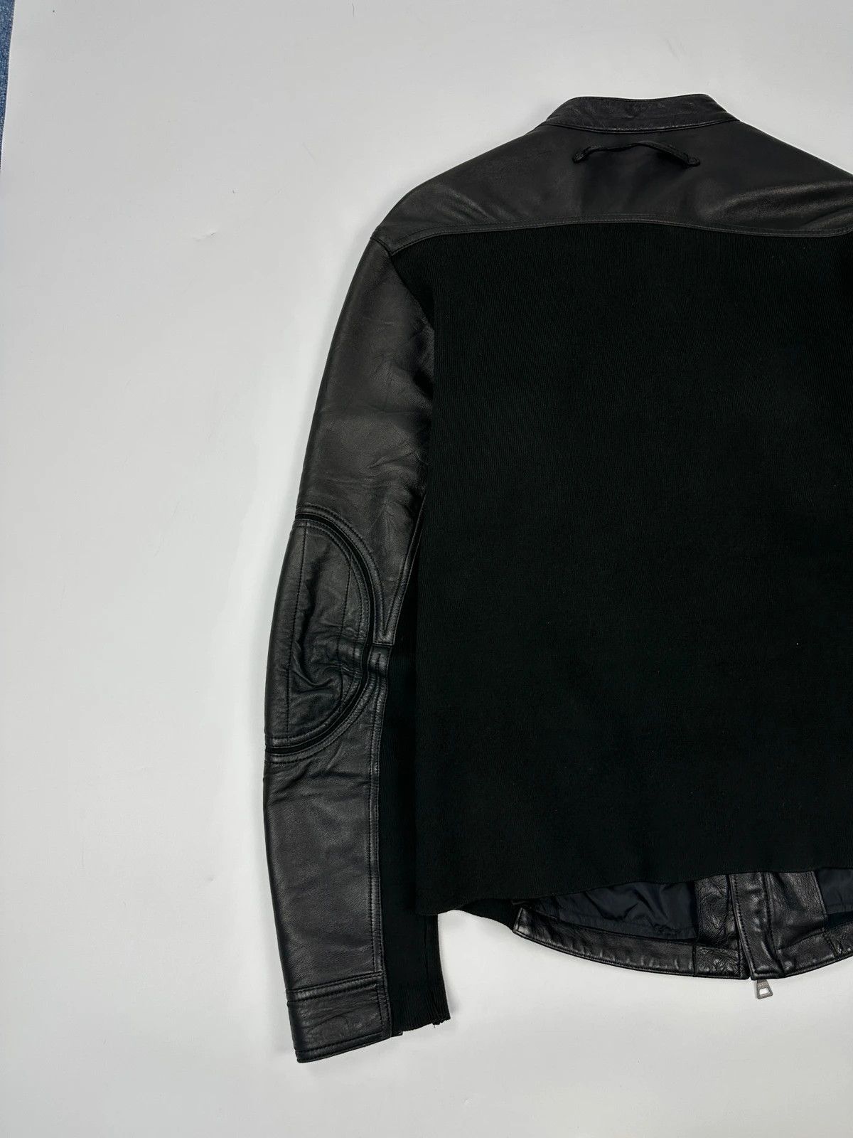 Prada Prada Sport FW2002 Black Leather & Cotton Motor Panel Jacket Size US M / EU 48-50 / 2 - 7 Thumbnail