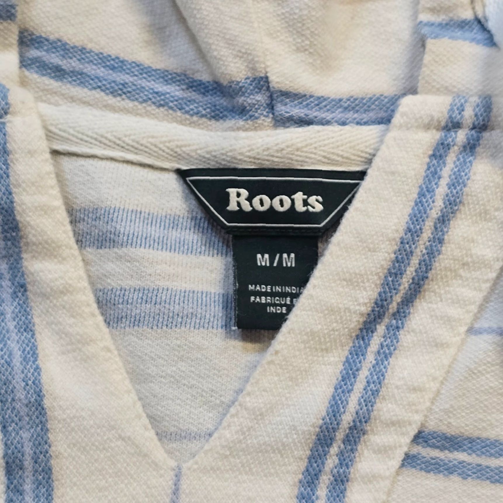Roots Roots Hoodie Womens Medium White Blue Stripe Pullover Knit Long Sleeve Casual Sporty Womens Size M / US 6-8 / IT 42-44 - 3 Thumbnail