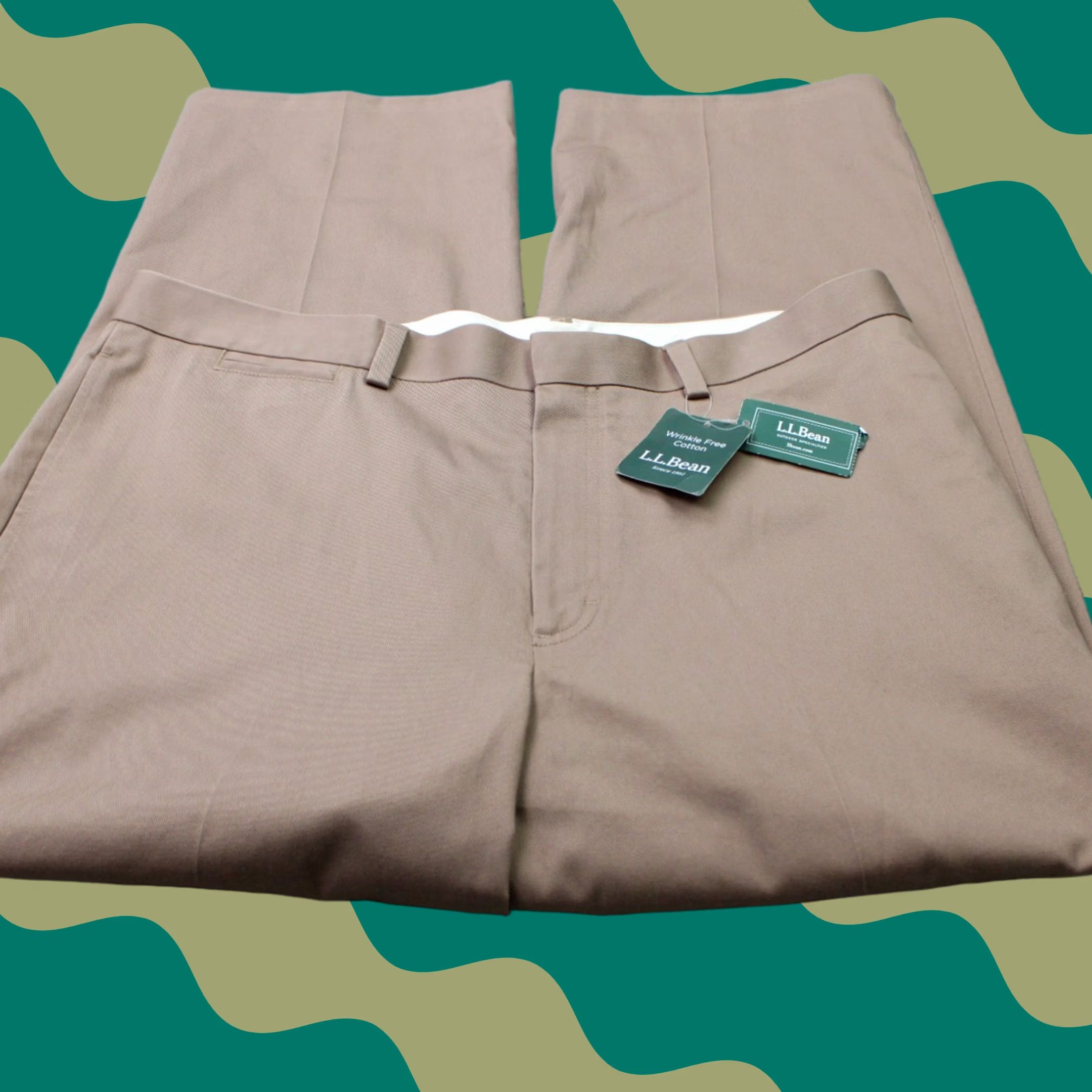 Vintage L.L. Bean Pants Mens 36 Brown Chino NWT Classic Fit Wrinkle Free inseam Size US 36 / EU 52 - 1 Thumbnail