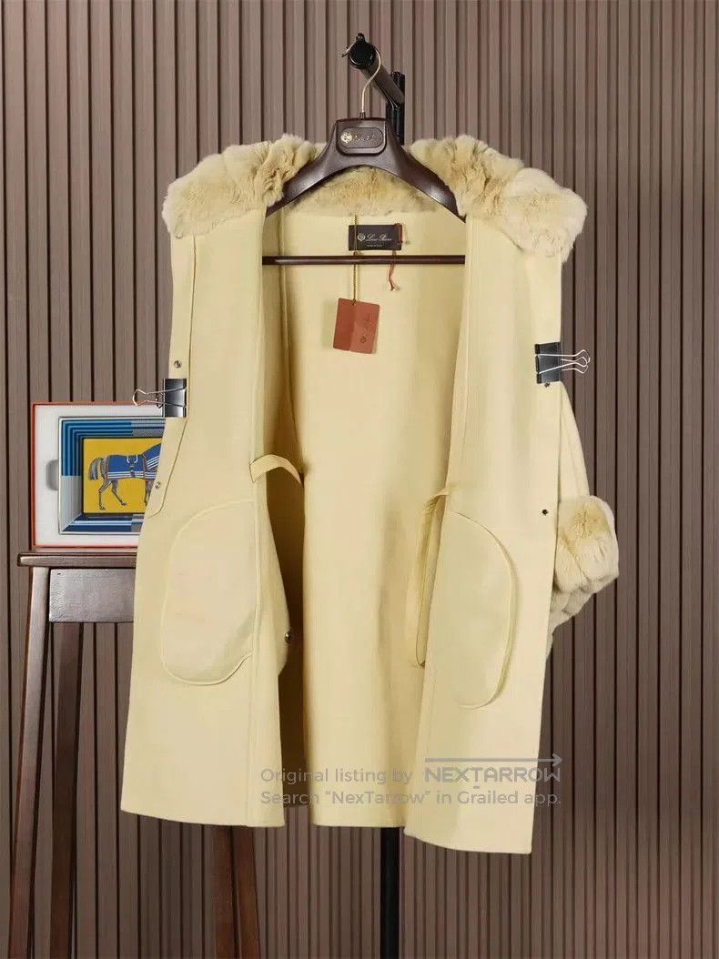 Loro Piana Loro Piana Salzburg Yellow Fur Trimmed Cape. Size US L / EU 52-54 / 3 - 2 Thumbnail